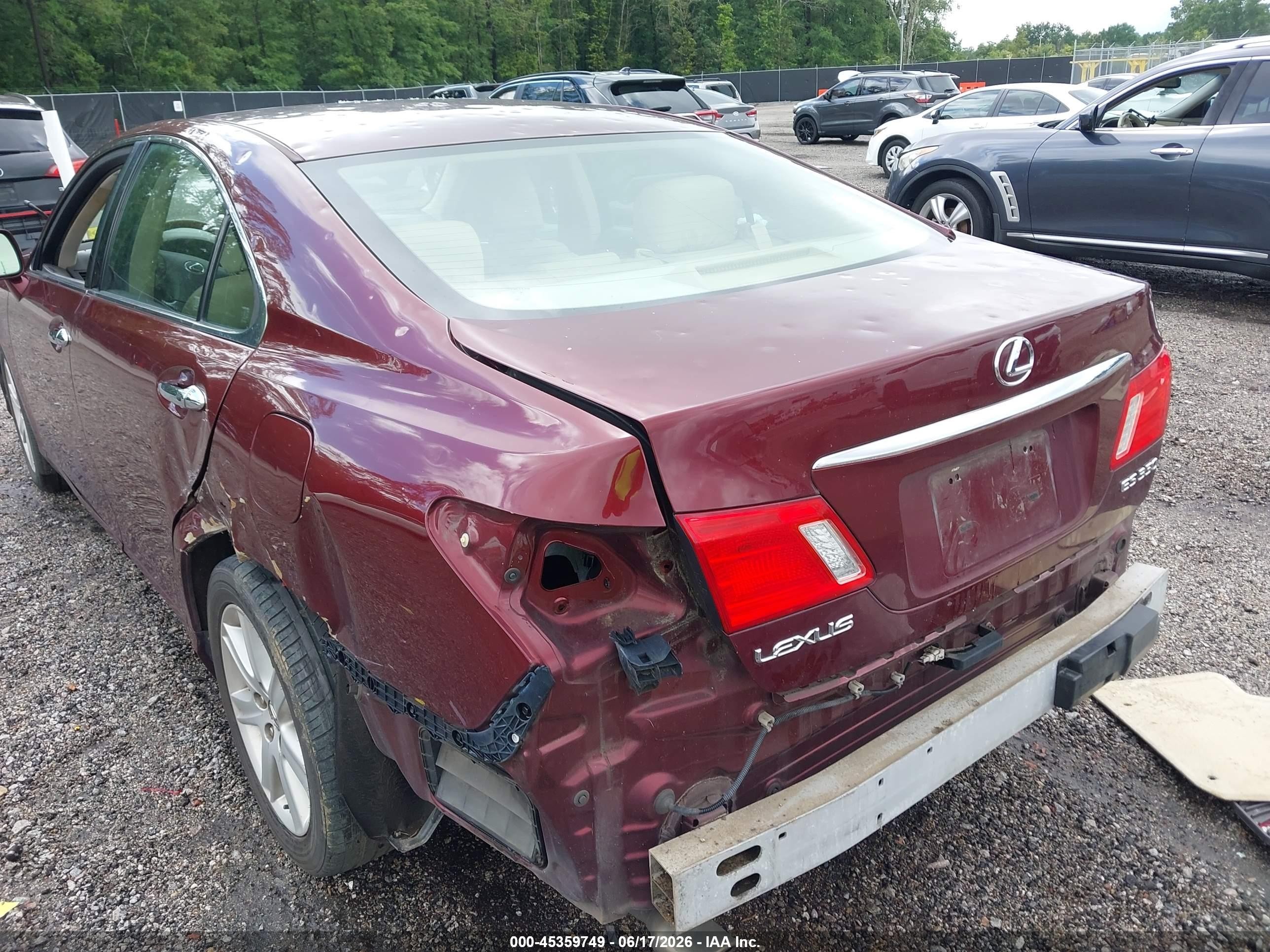 2007 Lexus Es 350   Burgundy vin: JTHBJ46G272076222