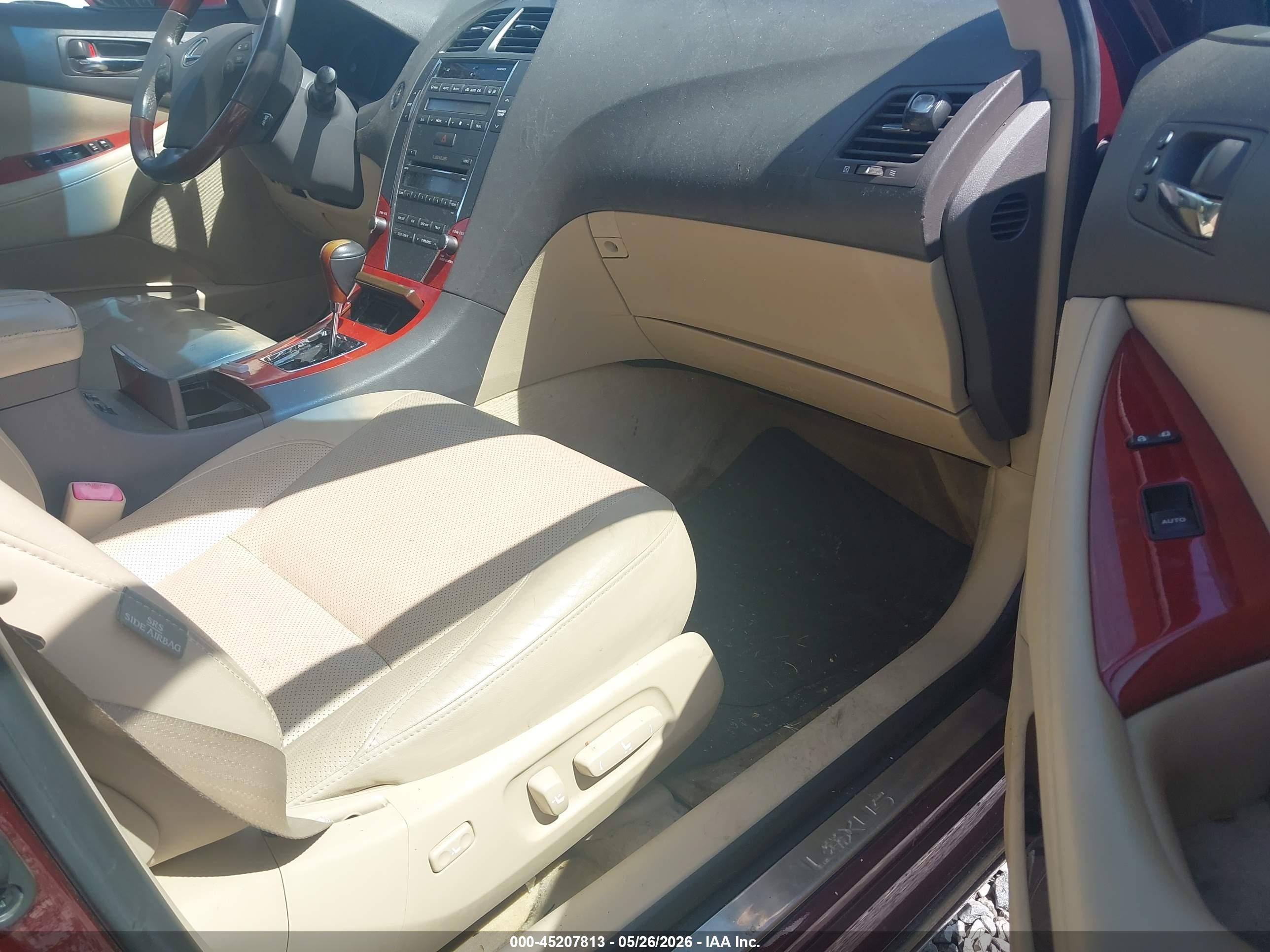 2007 Lexus Es 350 Burgundy vin: JTHBJ46G272100616