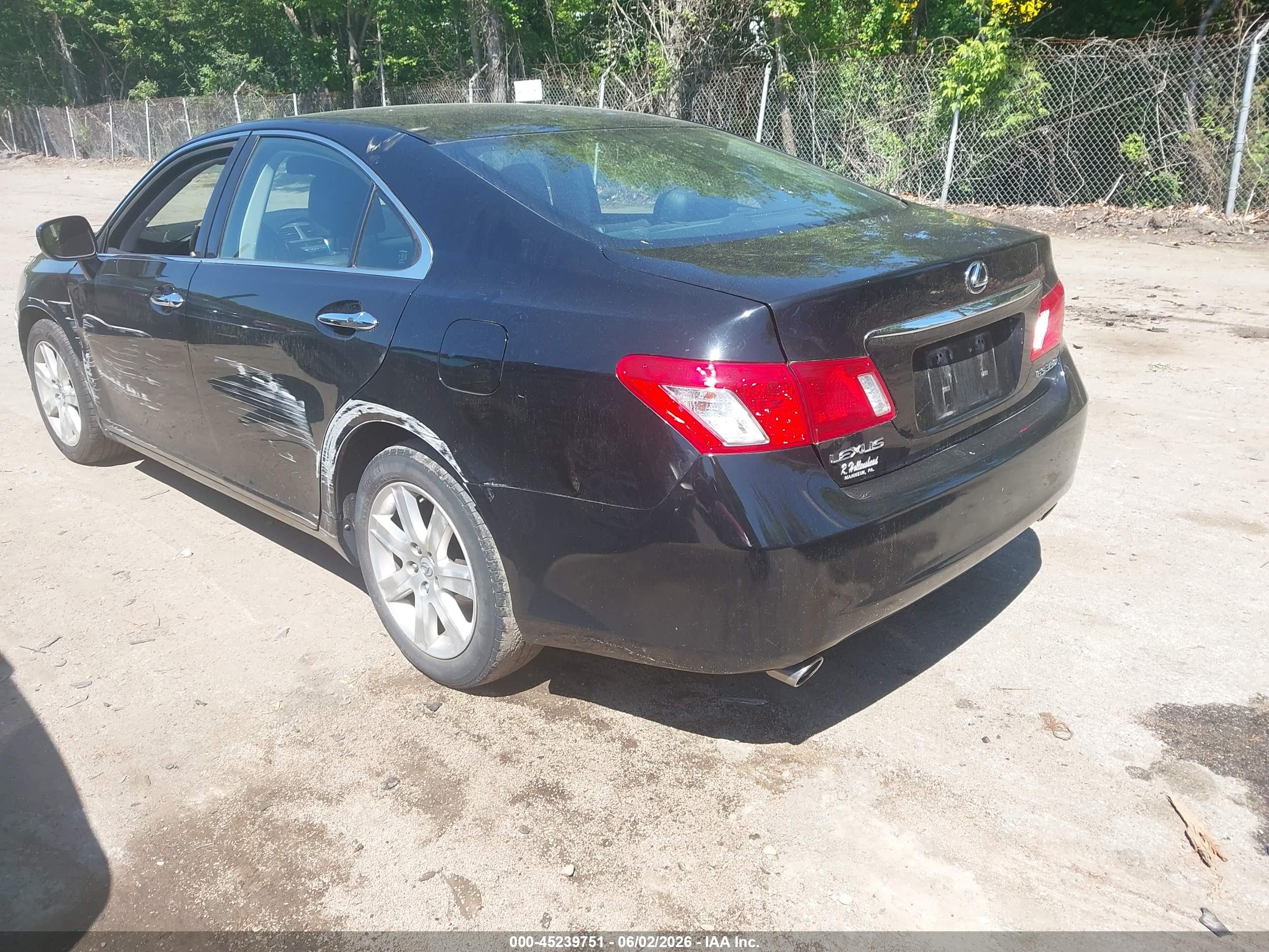 2007 Lexus Es 350   Black vin: JTHBJ46G272117027