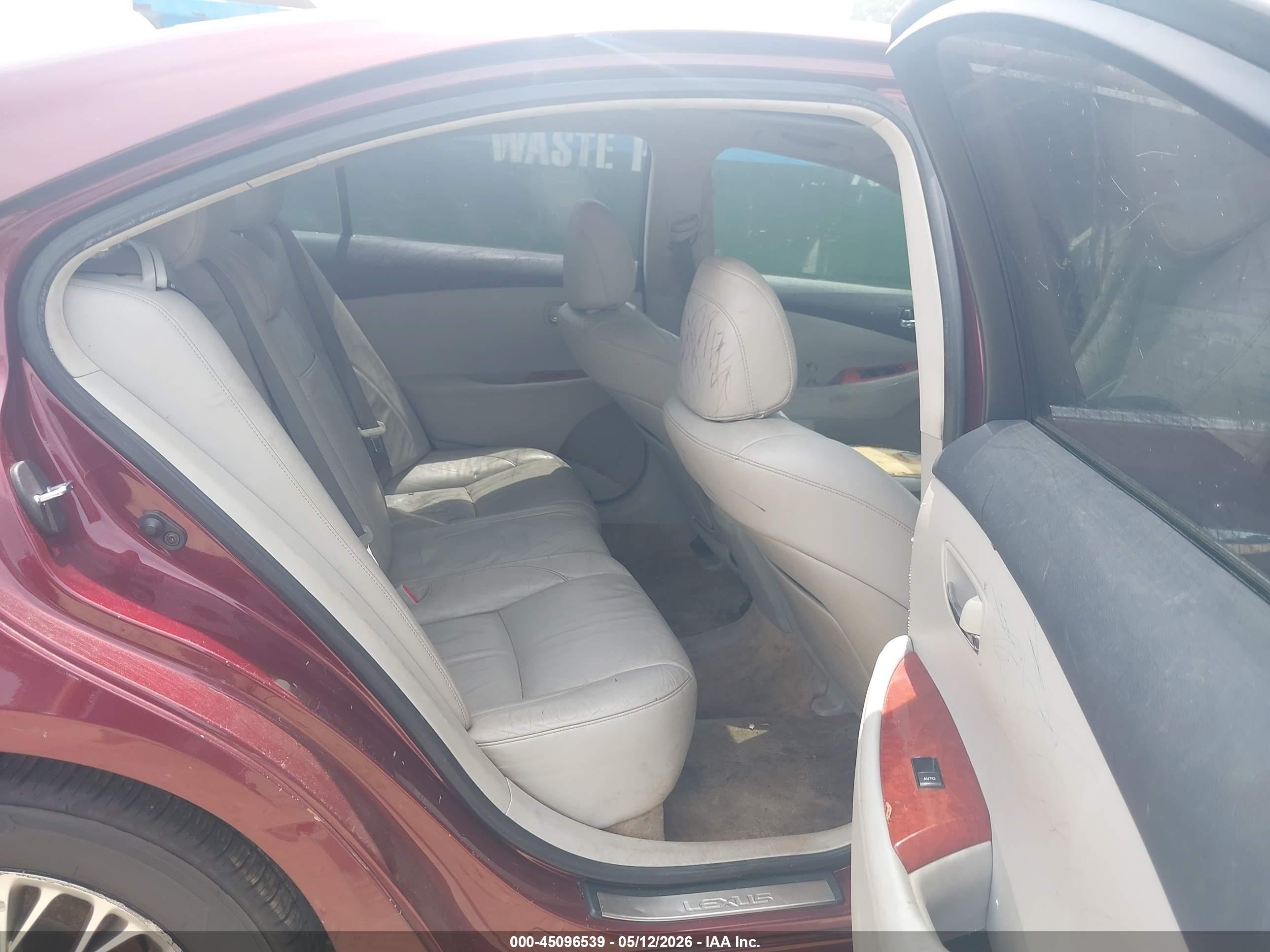 2007 Lexus Es 350 Maroon vin: JTHBJ46G372008799