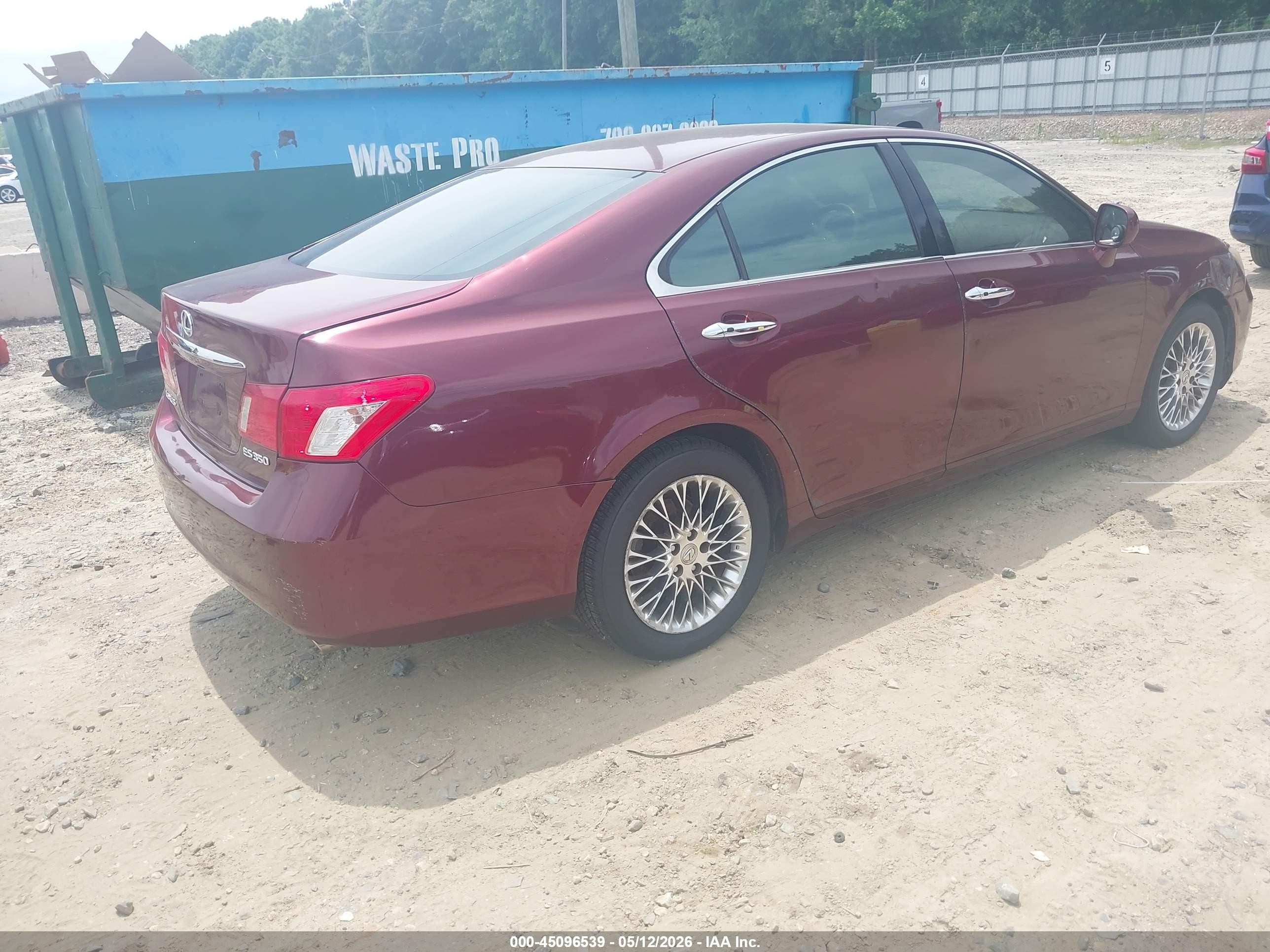 2007 Lexus Es 350 Maroon vin: JTHBJ46G372008799