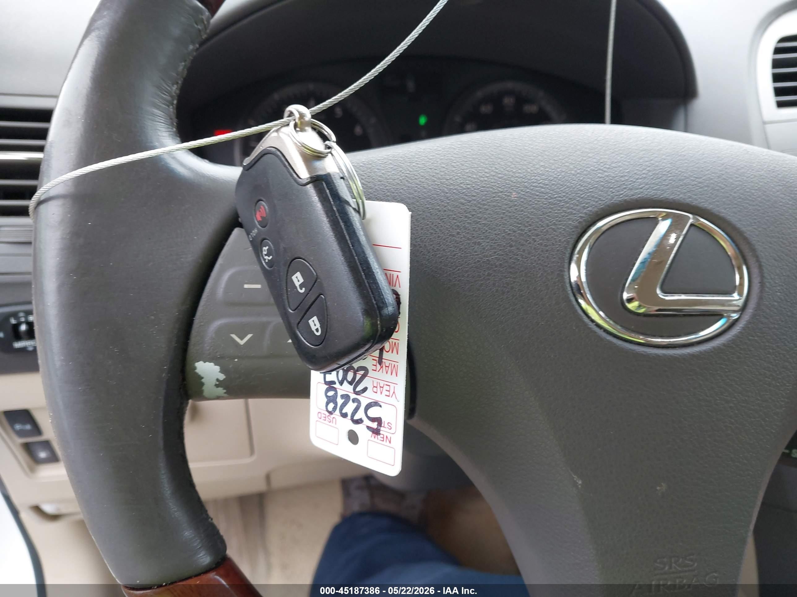 2007 Lexus Es 350   Белый vin: JTHBJ46G372115352