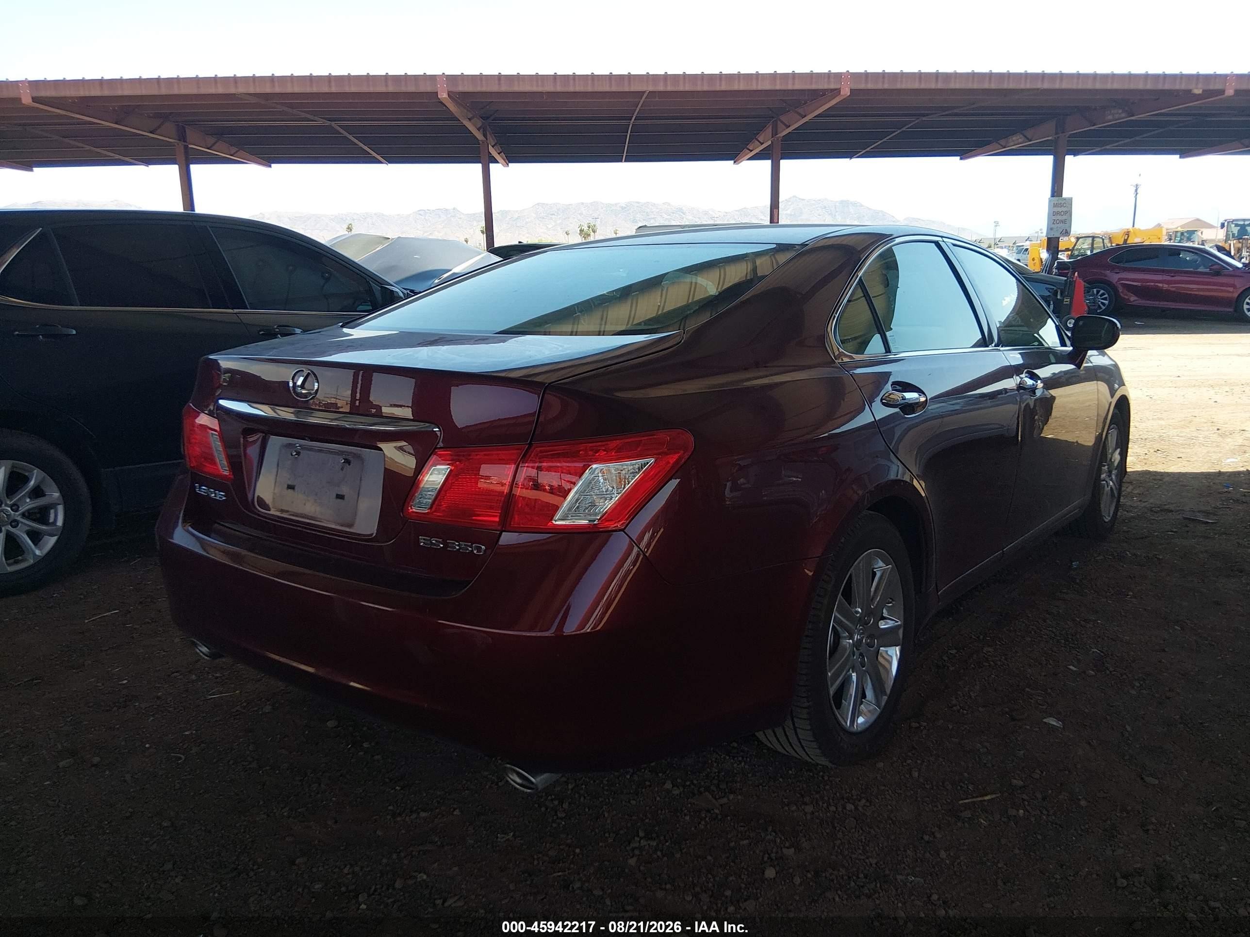 2008 Lexus Es 350   Темно-бордовый vin: JTHBJ46G382157196