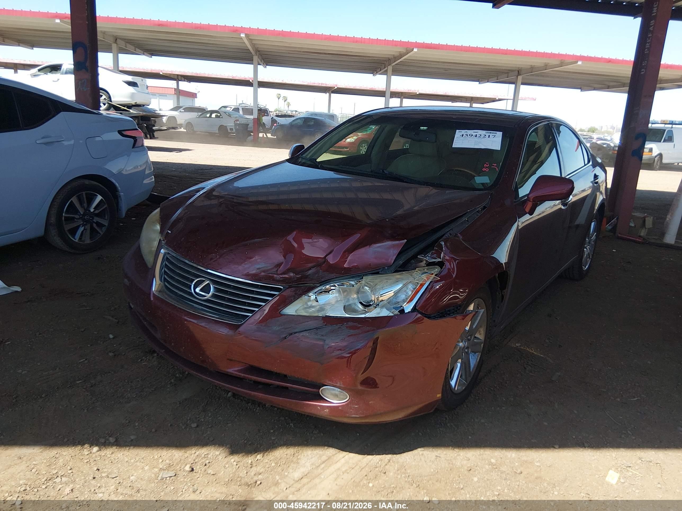 2008 Lexus Es 350   Темно-бордовый vin: JTHBJ46G382157196