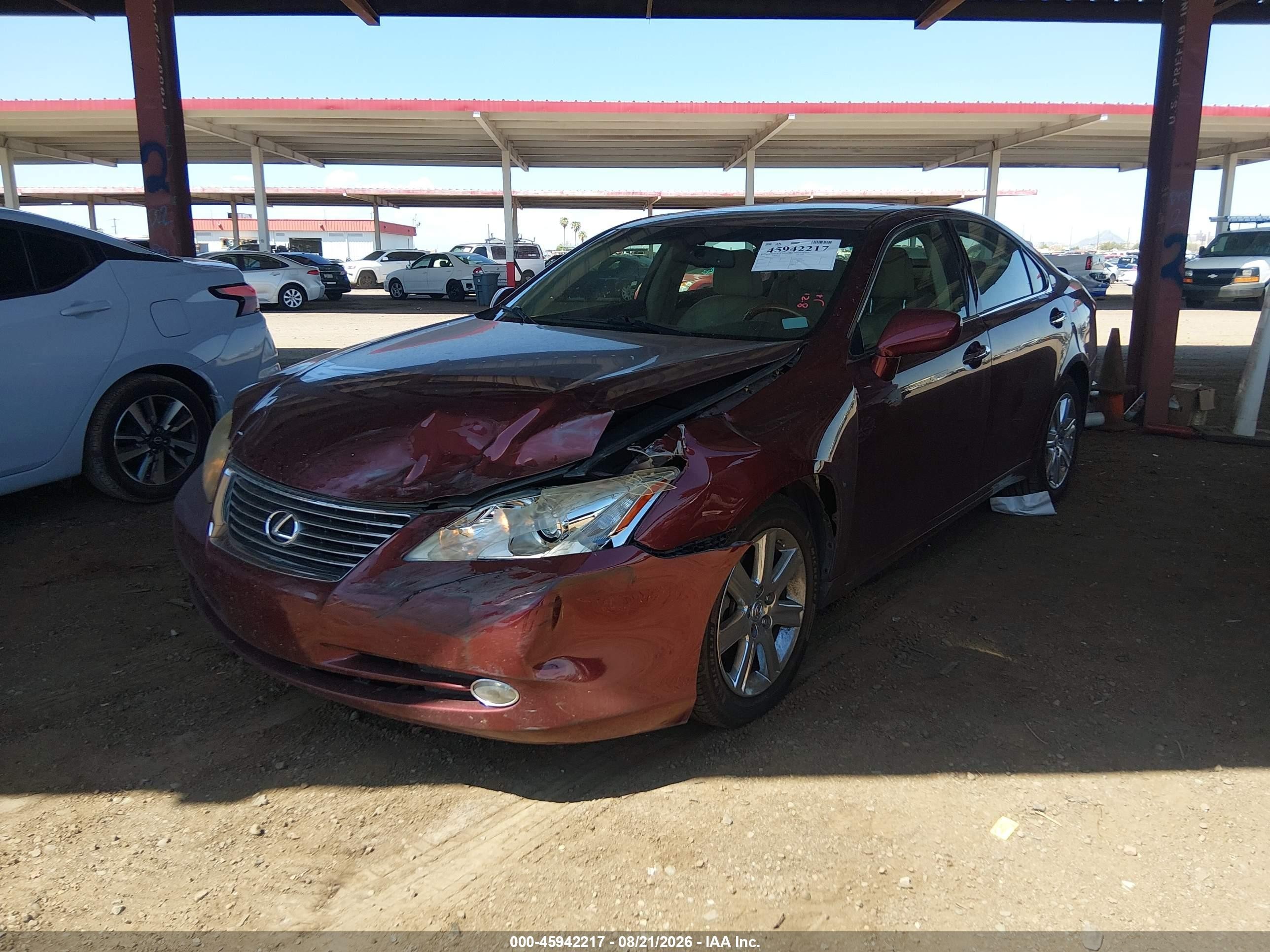 2008 Lexus Es 350   Темно-бордовый vin: JTHBJ46G382157196