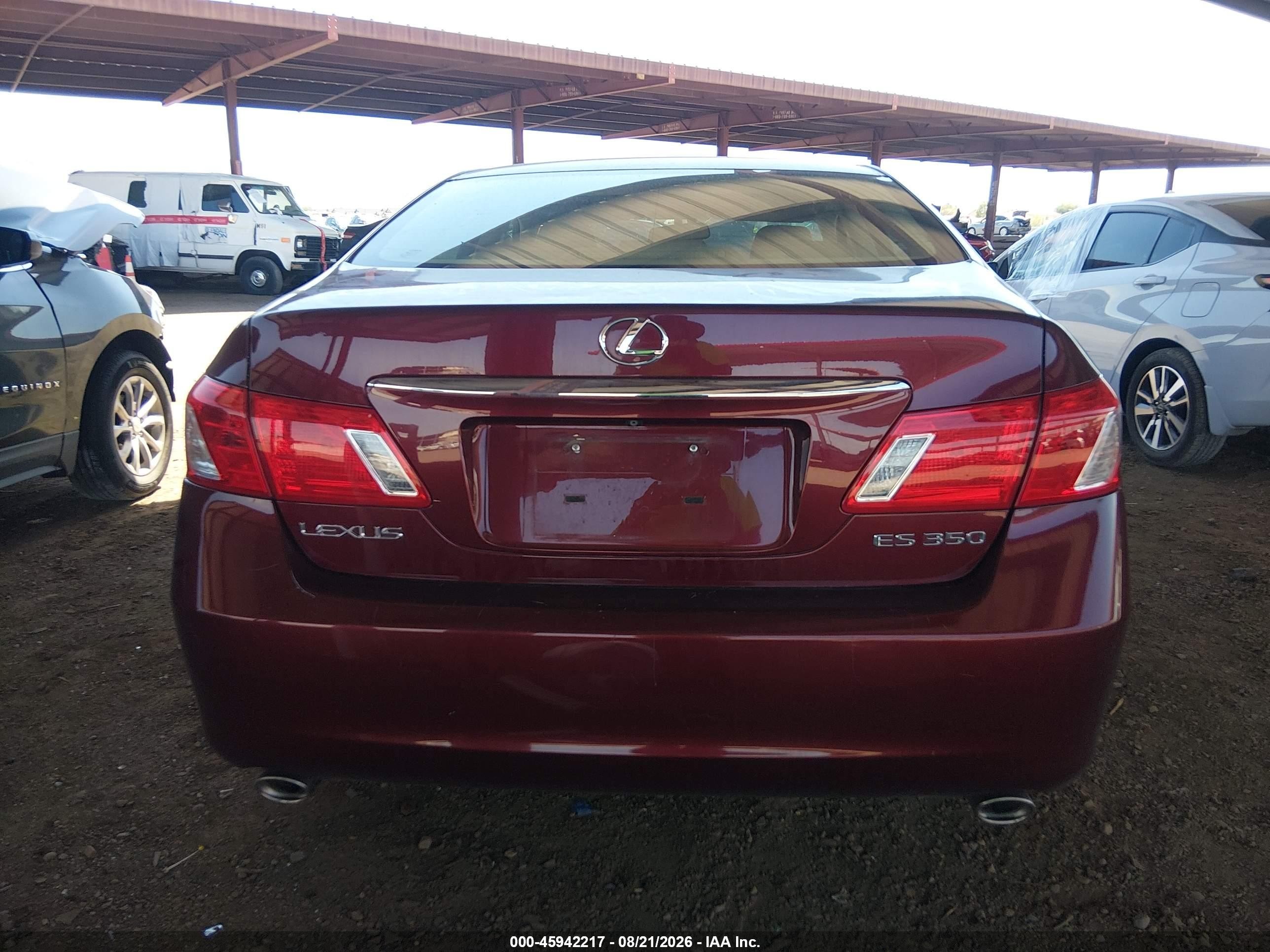 2008 Lexus Es 350   Темно-бордовый vin: JTHBJ46G382157196