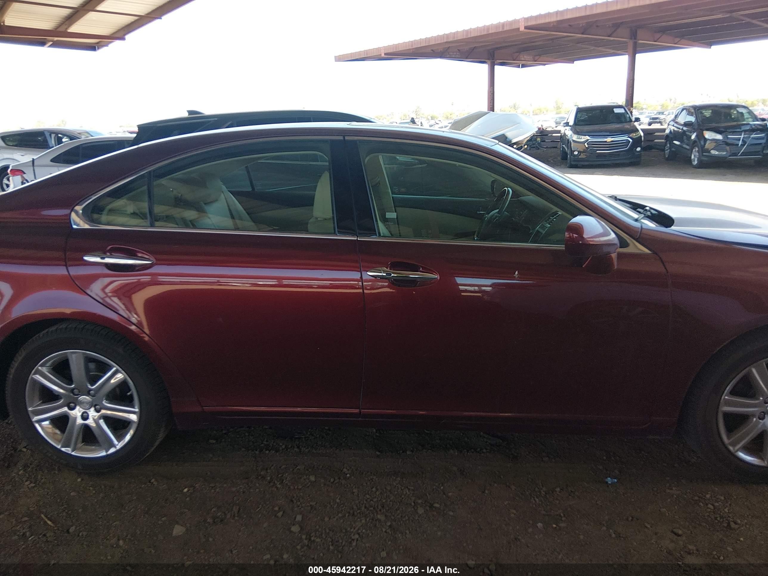2008 Lexus Es 350   Темно-бордовый vin: JTHBJ46G382157196