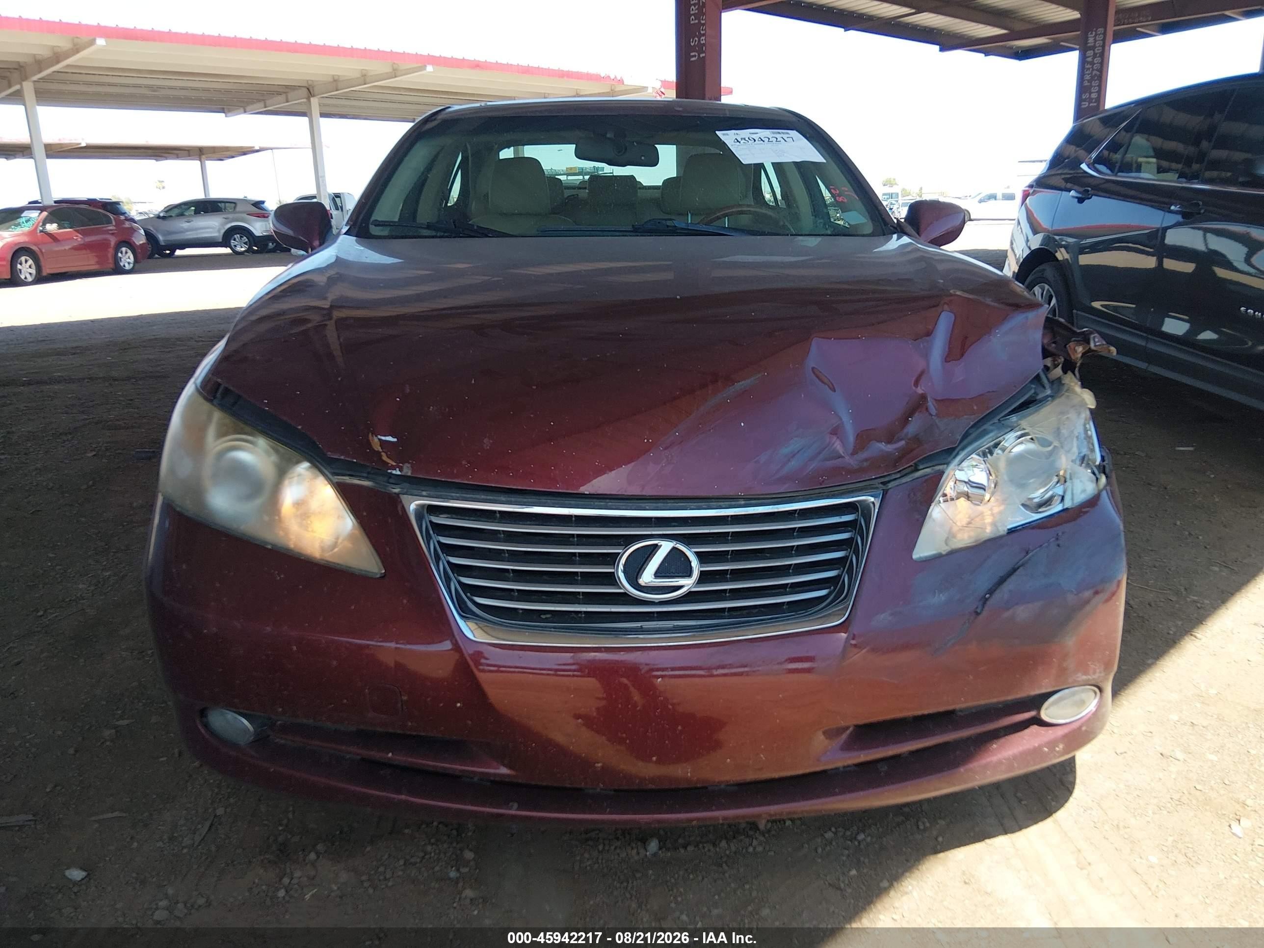 2008 Lexus Es 350   Темно-бордовый vin: JTHBJ46G382157196