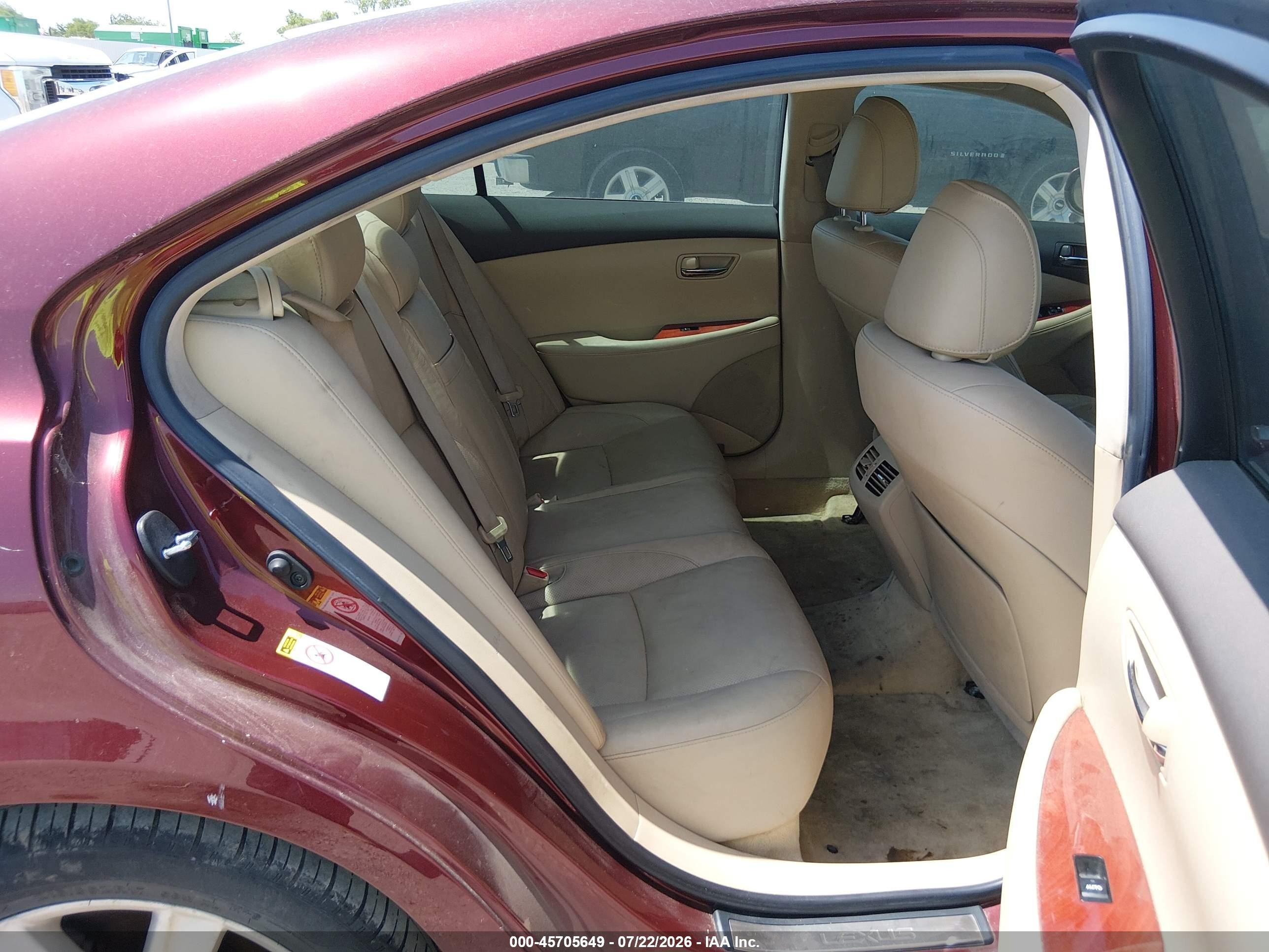 2008 Lexus Es 350   Maroon vin: JTHBJ46G382173303
