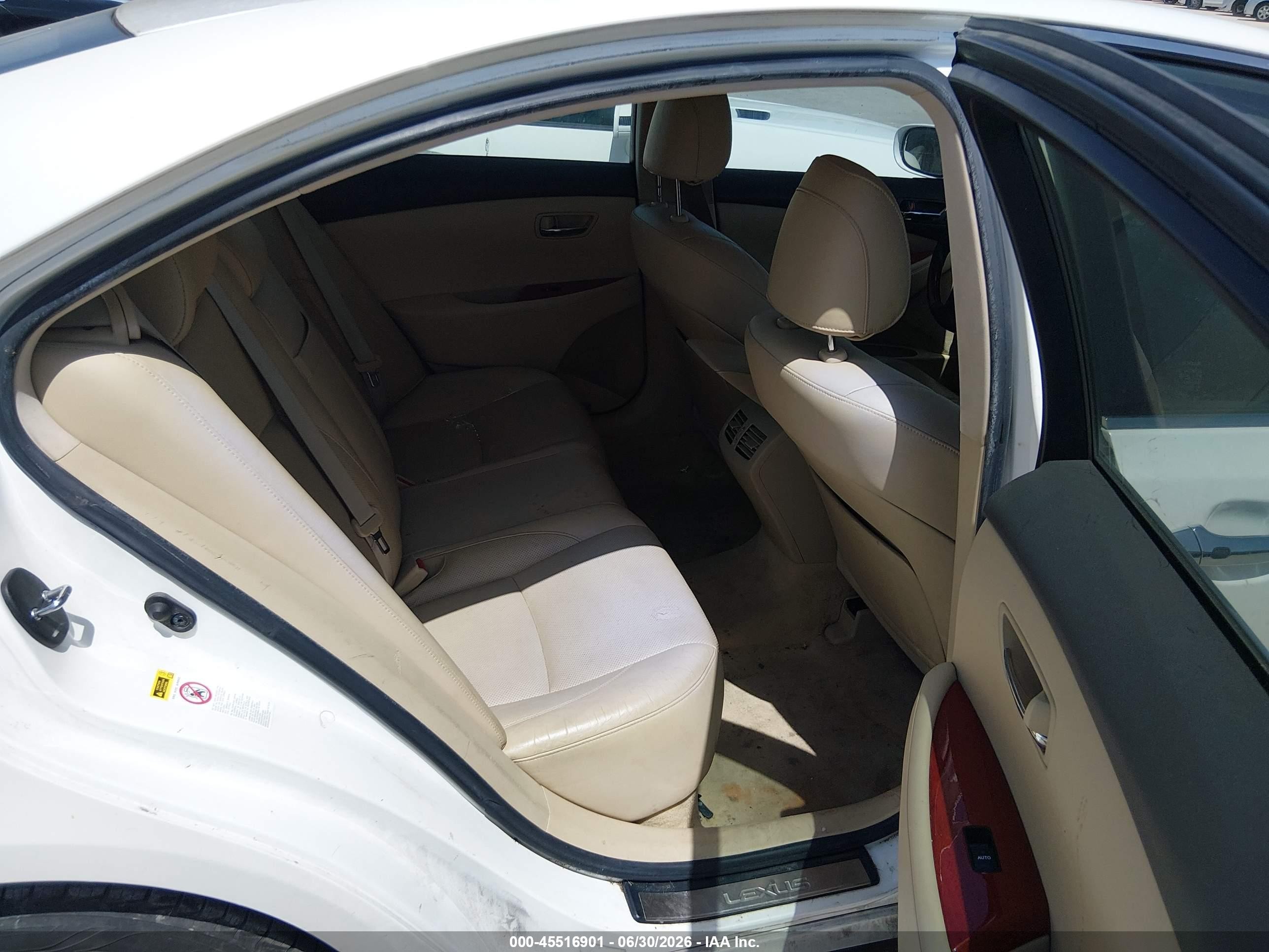 2008 Lexus Es 350   White vin: JTHBJ46G382179831