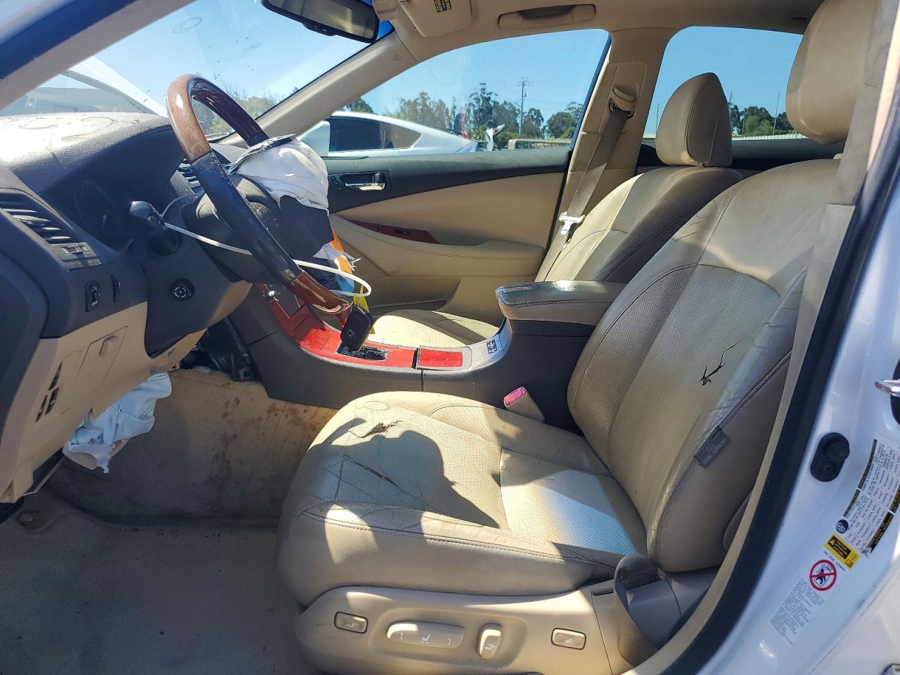 2008 Lexus Es 350 White vin: JTHBJ46G382187590