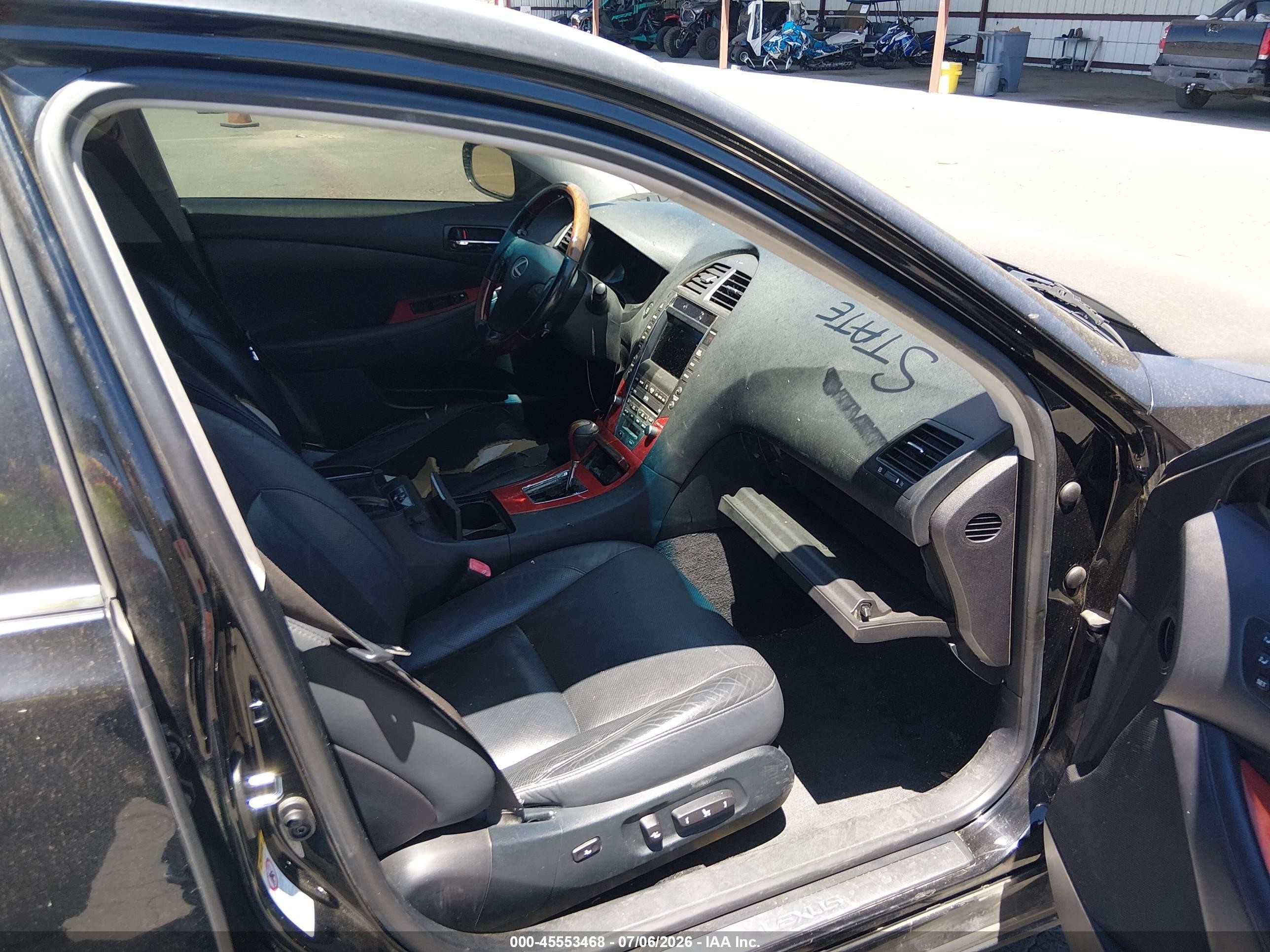 2008 Lexus Es 350   Black vin: JTHBJ46G382239123
