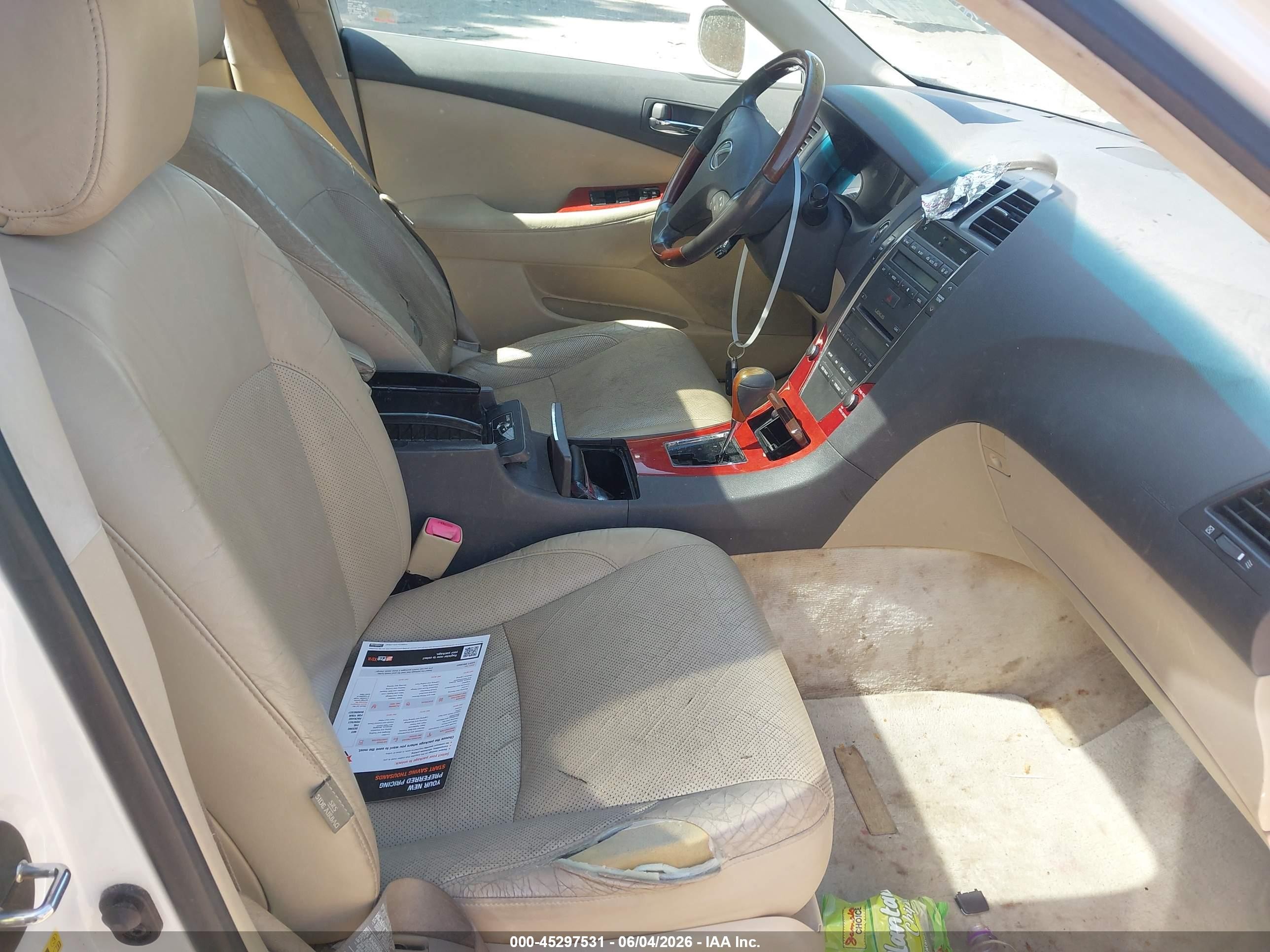 2008 Lexus Es 350   White vin: JTHBJ46G382269884