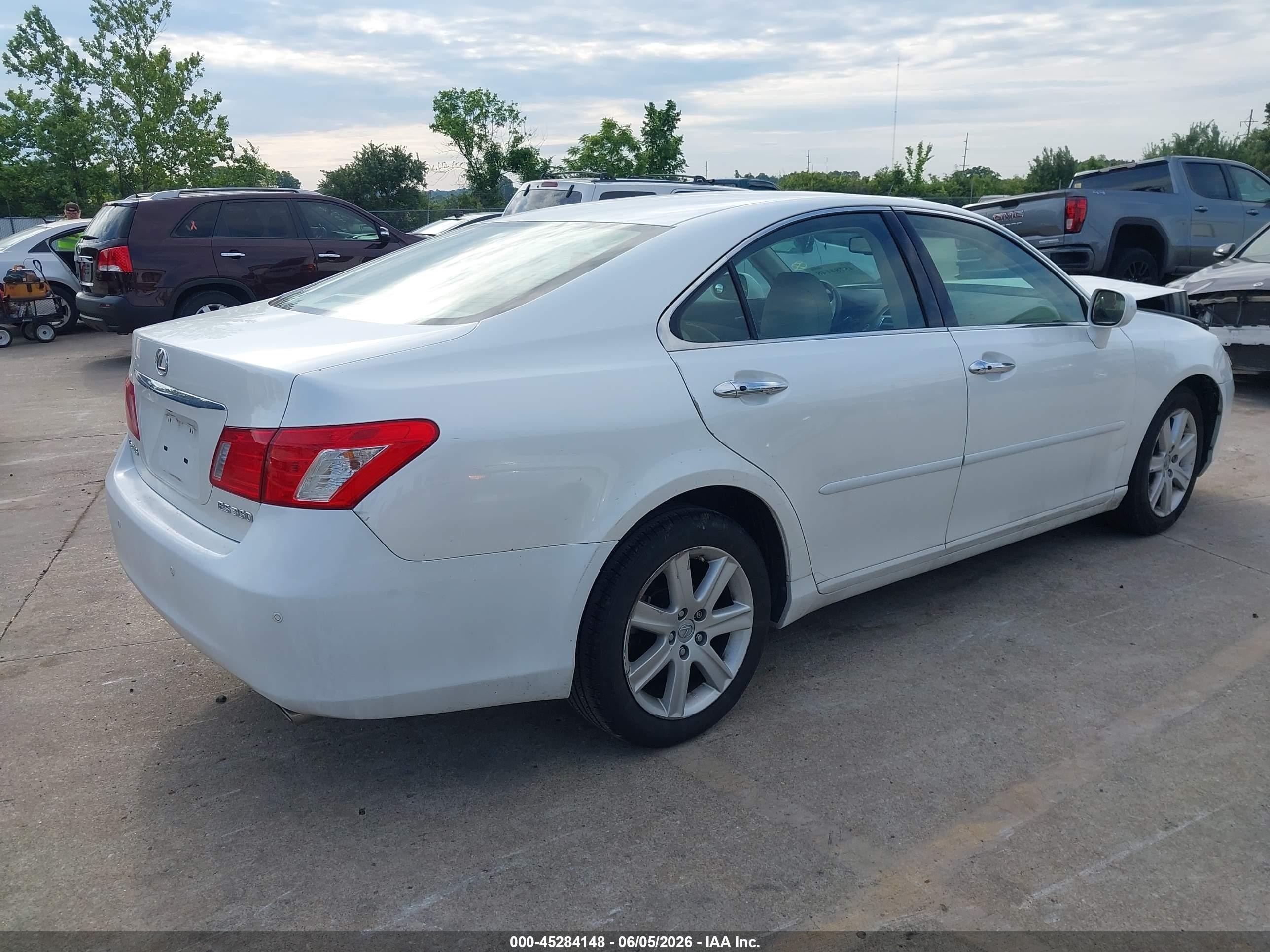 2009 Lexus Es 350   White vin: JTHBJ46G392298772