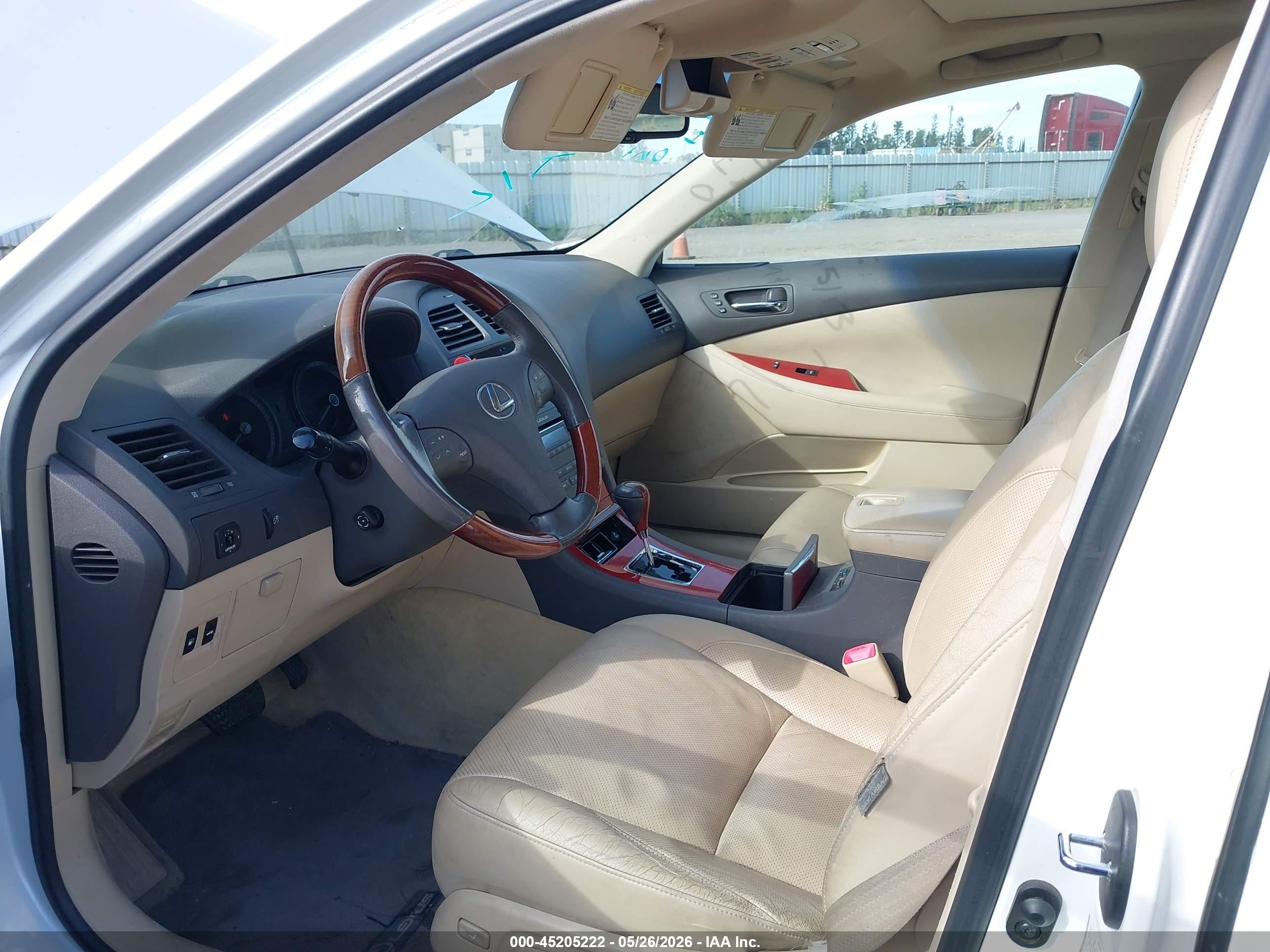 2009 Lexus Es 350 White vin: JTHBJ46G392302139