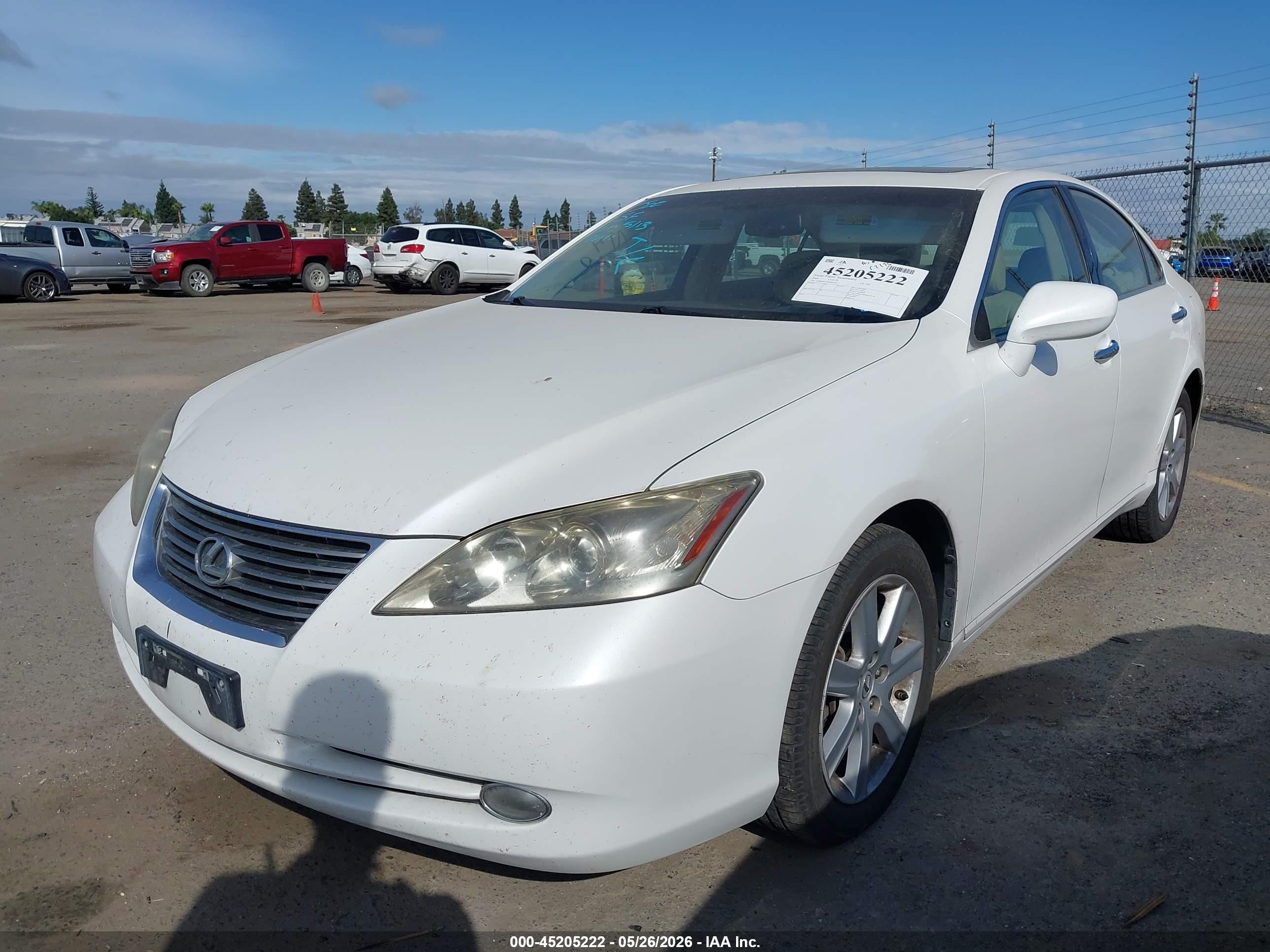 2009 Lexus Es 350 White vin: JTHBJ46G392302139