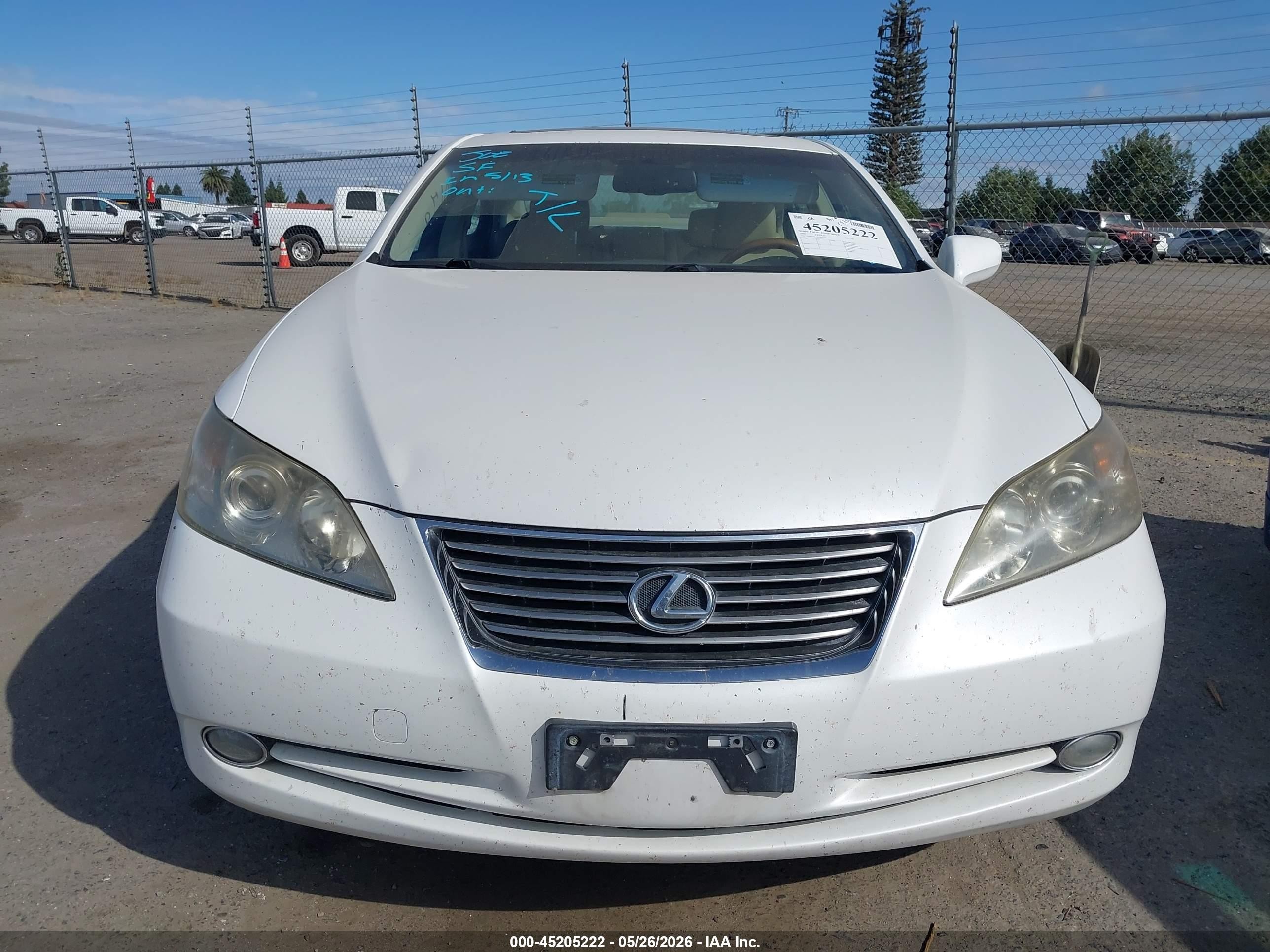 2009 Lexus Es 350 White vin: JTHBJ46G392302139