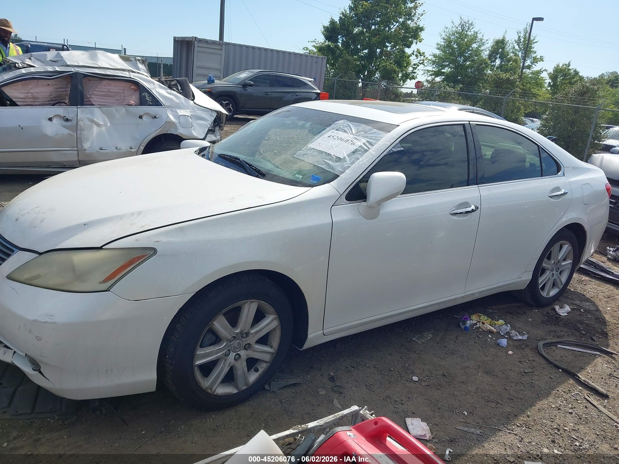 2009 Lexus Es 350   White vin: JTHBJ46G392305235