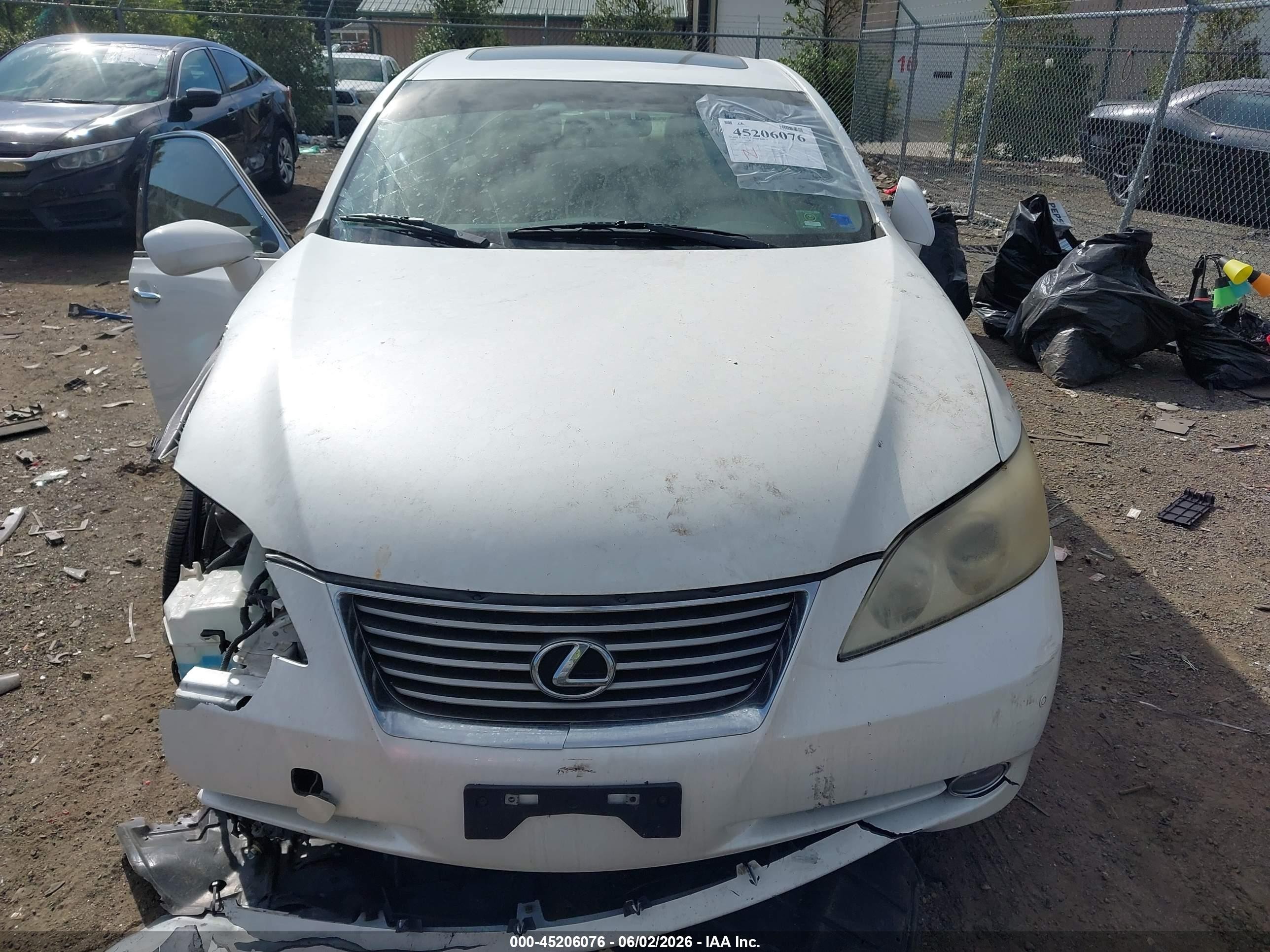 2009 Lexus Es 350   White vin: JTHBJ46G392305235