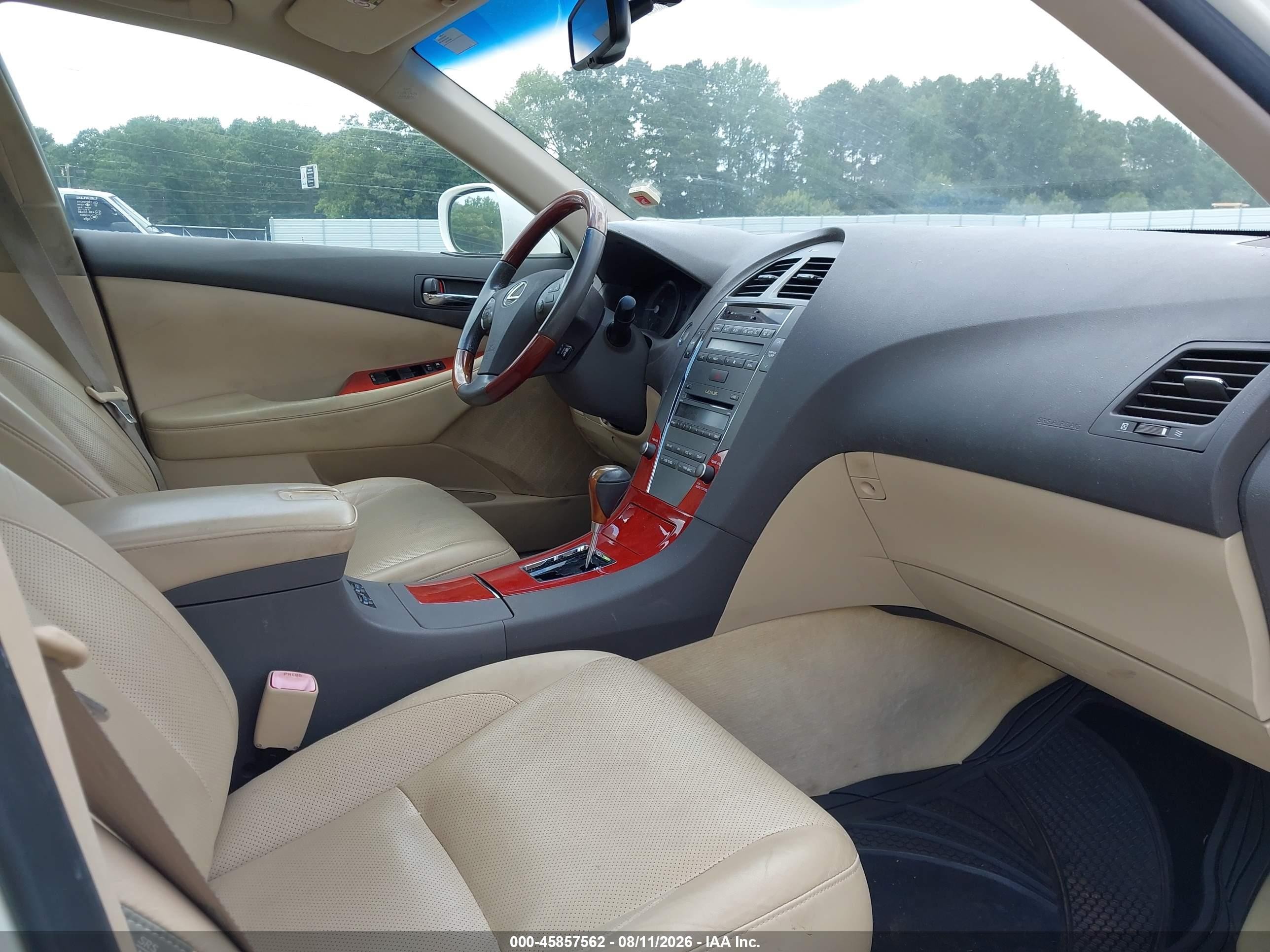 2007 Lexus Es 350   White vin: JTHBJ46G472015213