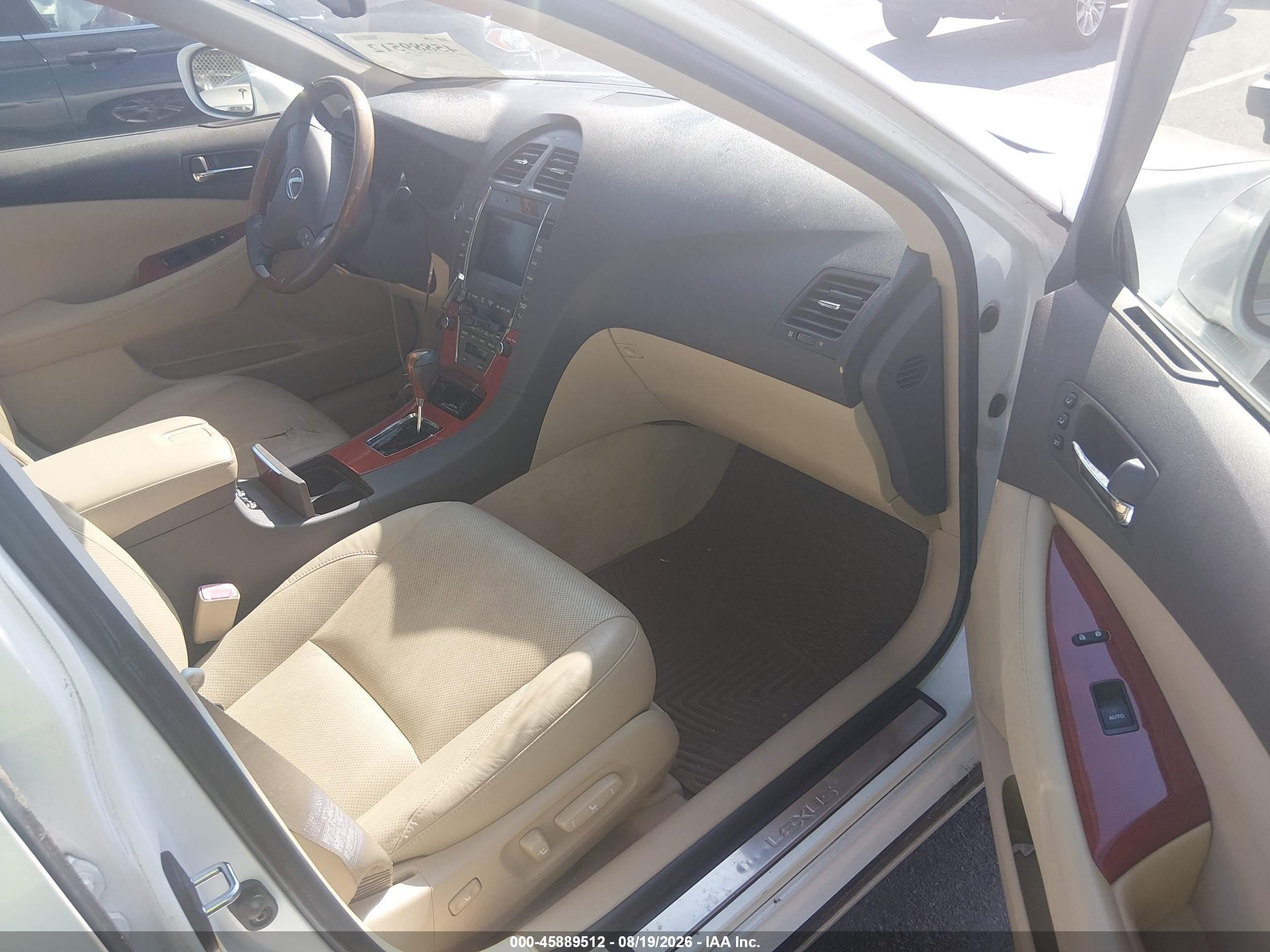 2007 Lexus Es 350 White vin: JTHBJ46G472067845