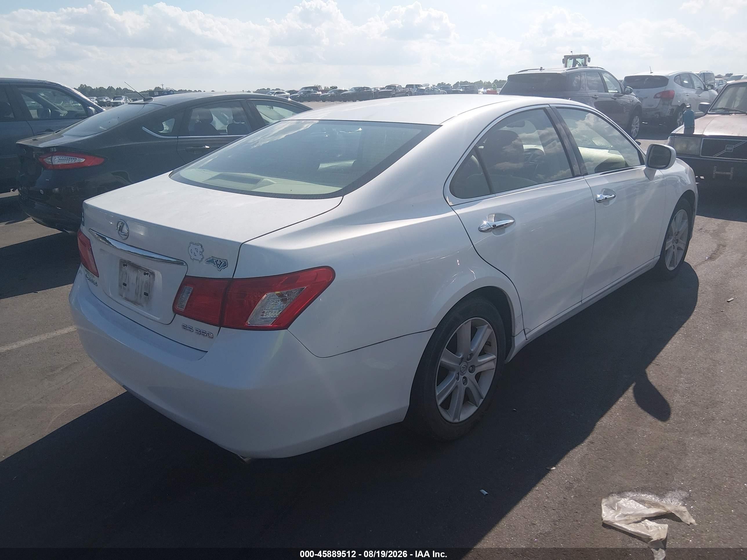 2007 Lexus Es 350 White vin: JTHBJ46G472067845