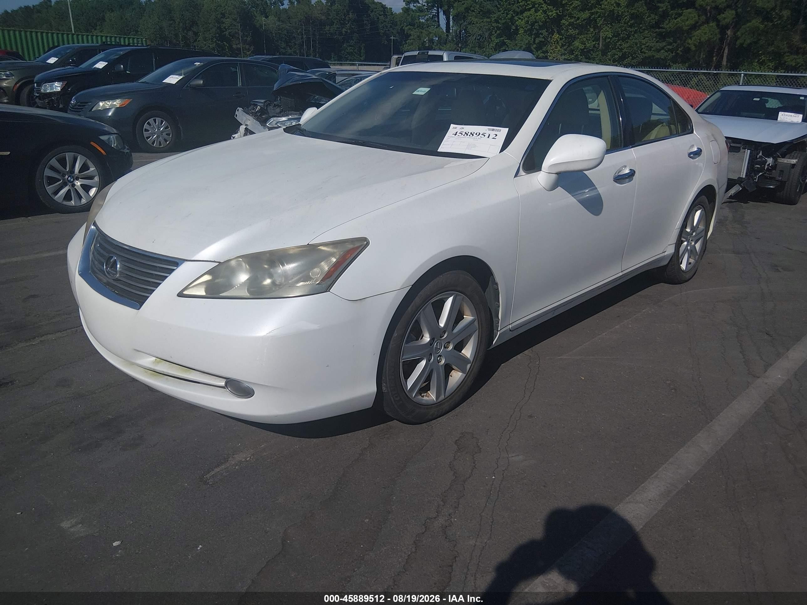 2007 Lexus Es 350 White vin: JTHBJ46G472067845