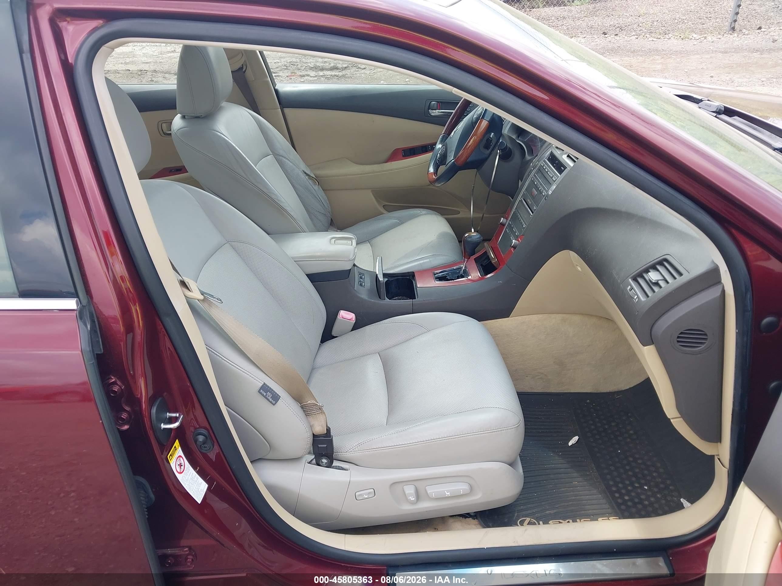 2007 Lexus Es 350   Красный vin: JTHBJ46G472067991