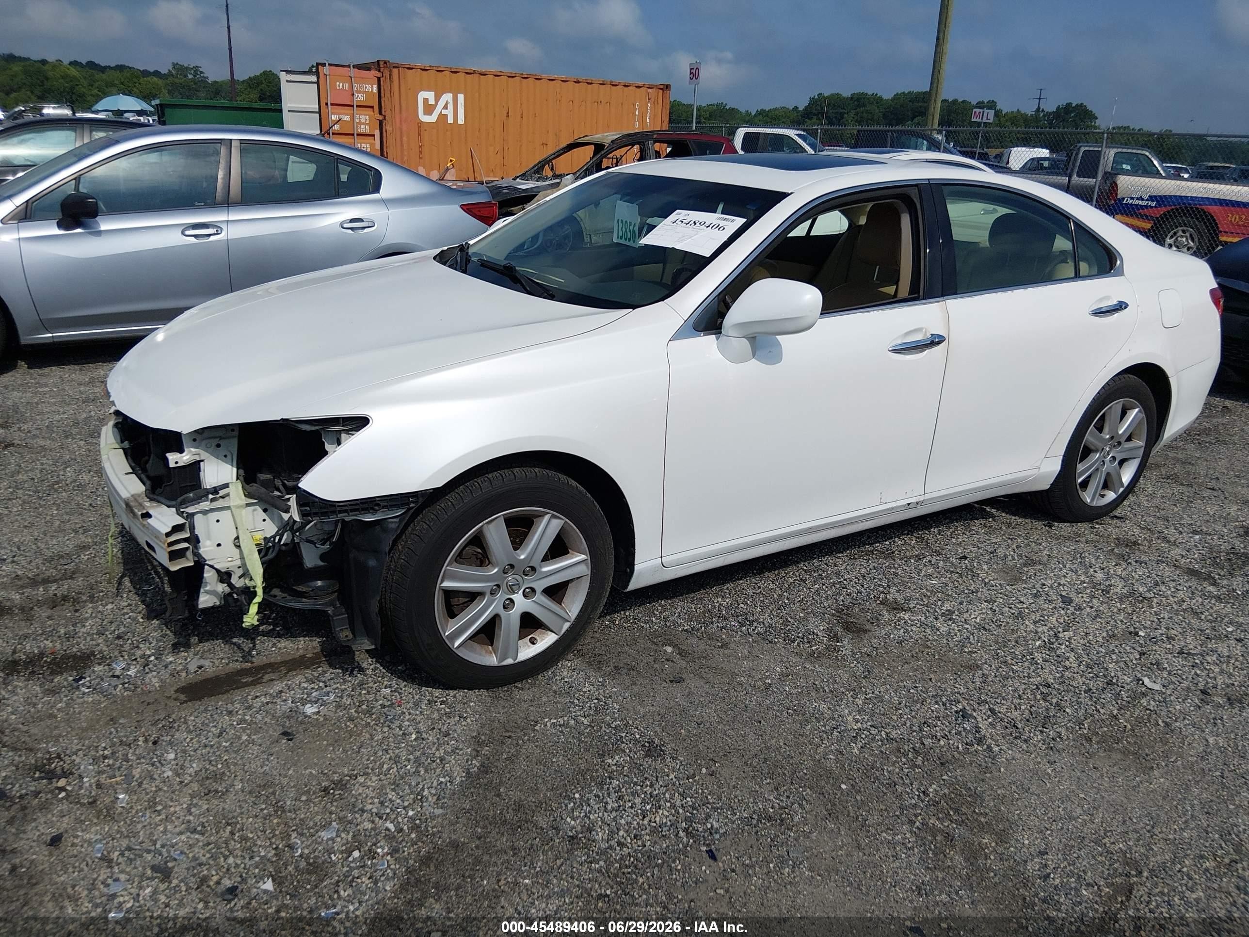 2007 Lexus Es 350   White vin: JTHBJ46G472075993