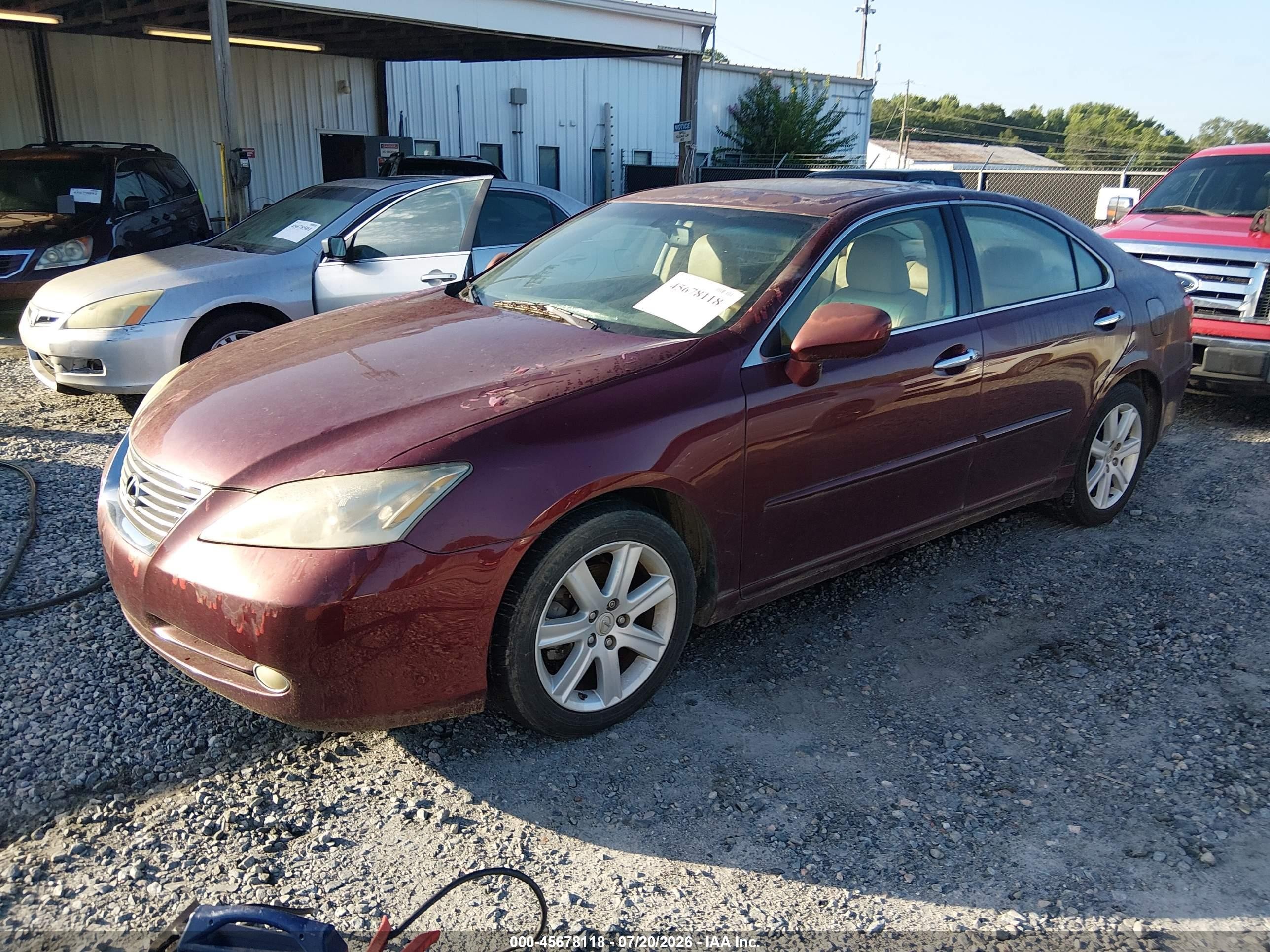 2007 Lexus Es 350   Бордовый vin: JTHBJ46G472129602