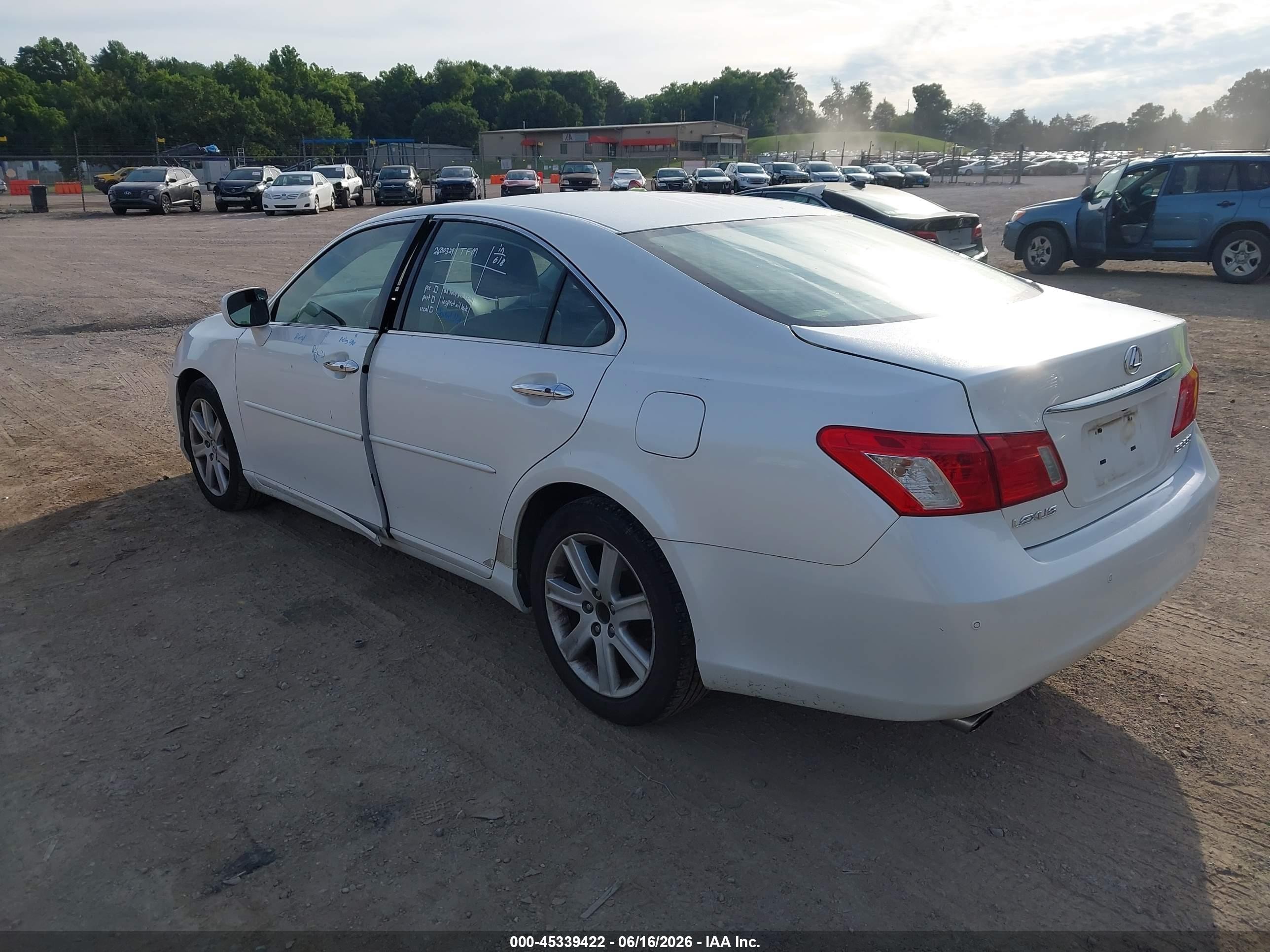 2007 Lexus Es 350   White vin: JTHBJ46G472150935