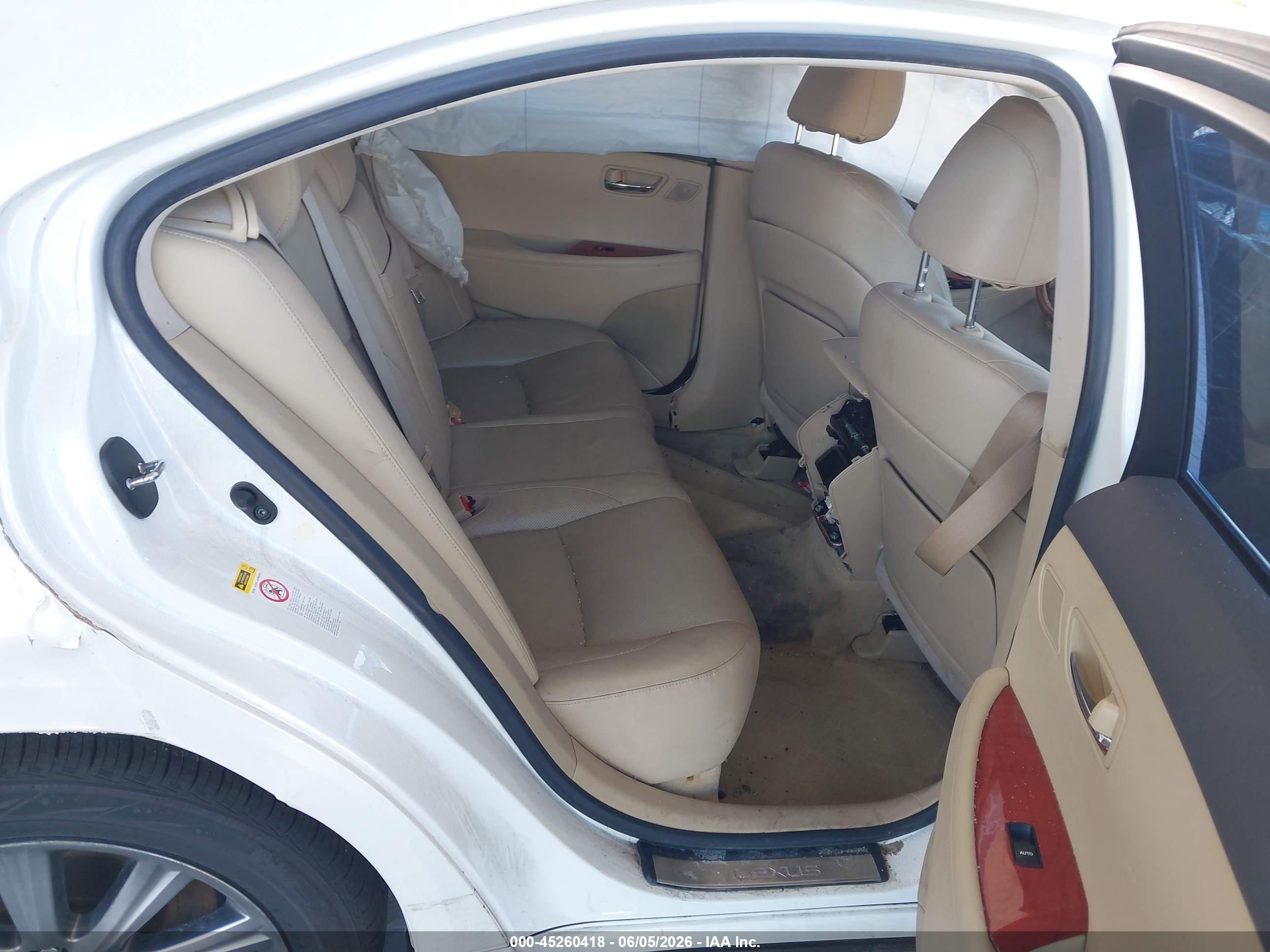 2008 Lexus Es 350   White vin: JTHBJ46G482220452