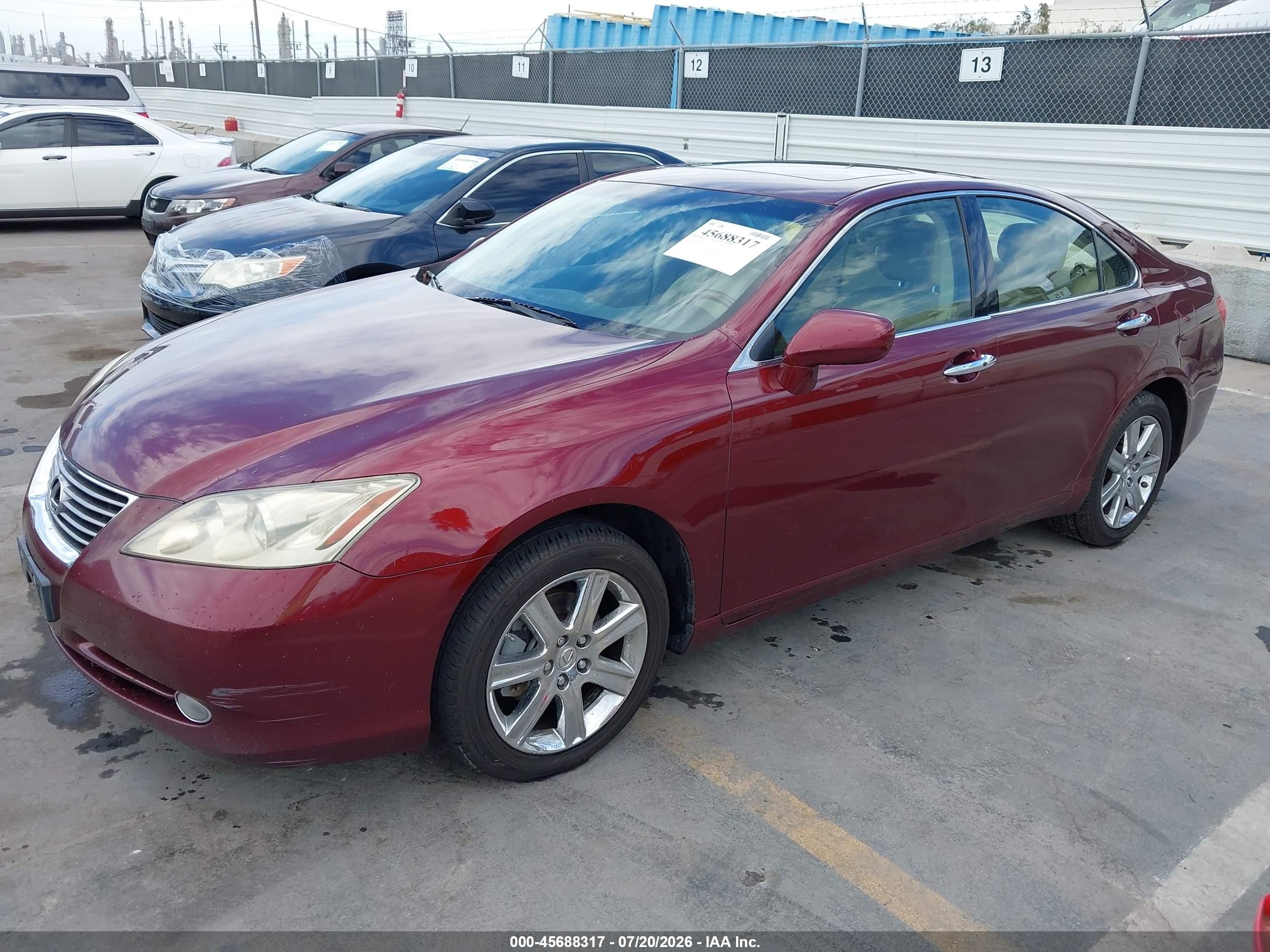 2008 Lexus Es 350   Темно-бордовый vin: JTHBJ46G482264001