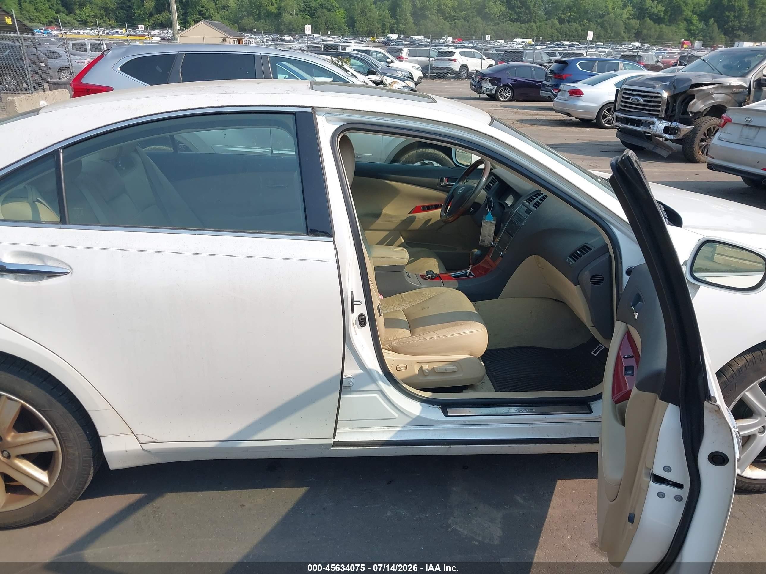 2008 Lexus Es 350   White vin: JTHBJ46G482267593