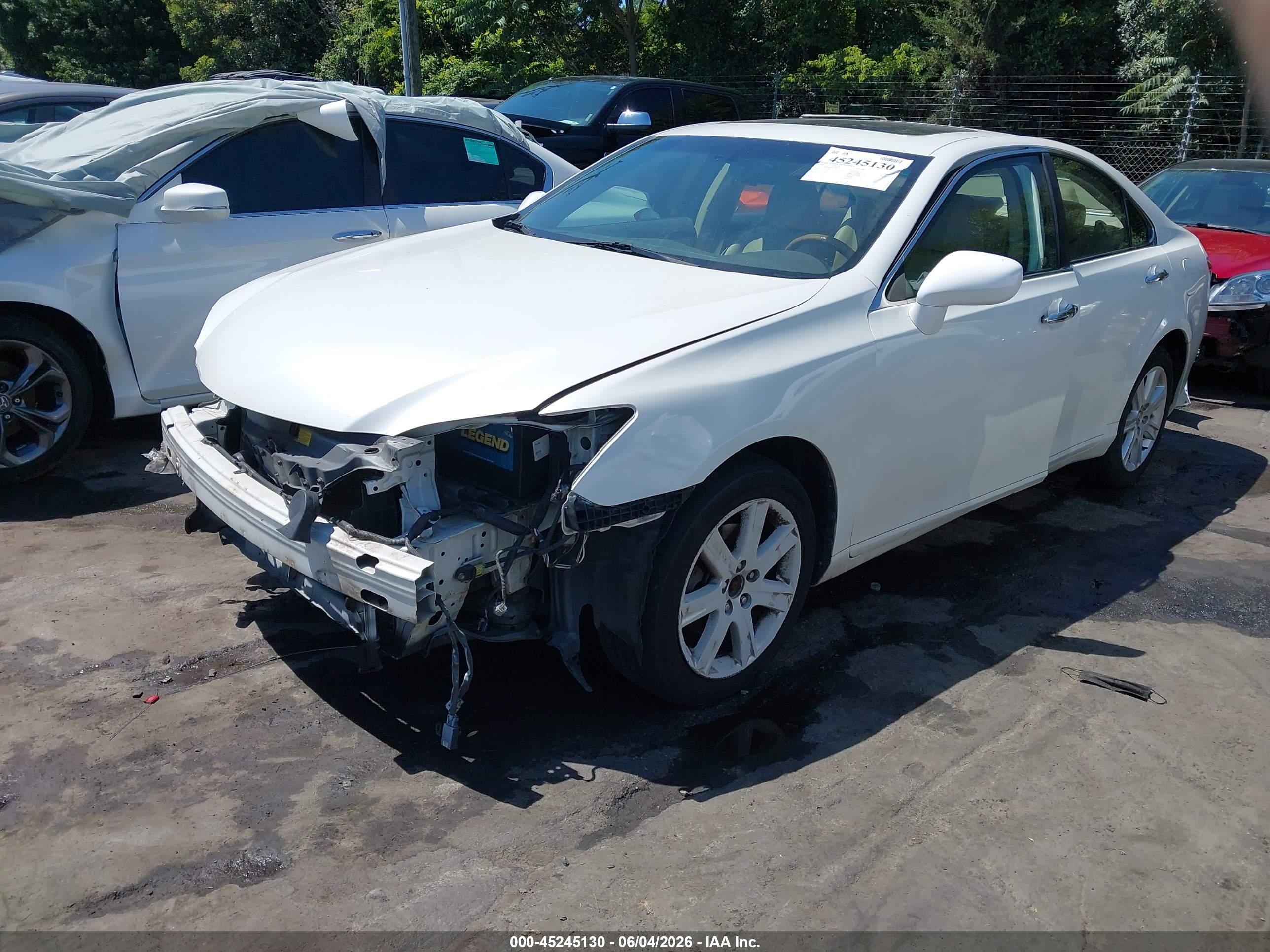 2009 Lexus Es 350 White vin: JTHBJ46G492319421