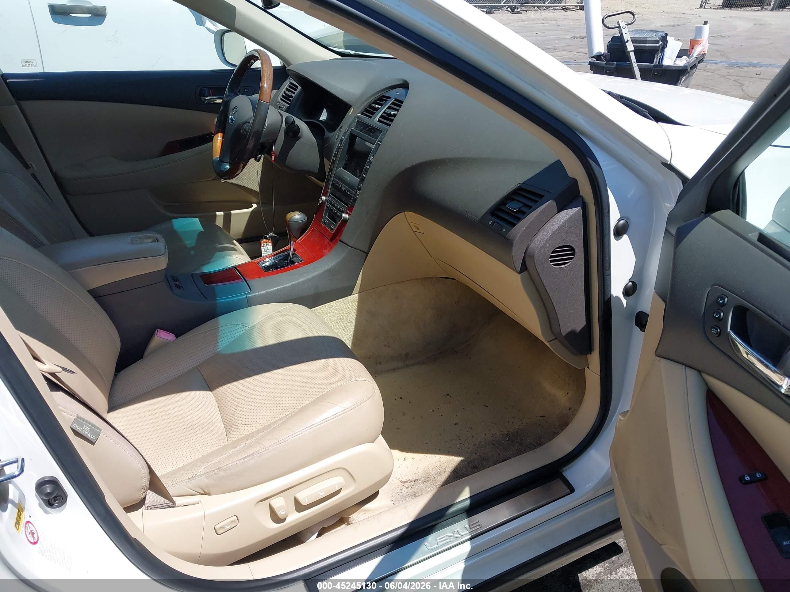 2009 Lexus Es 350 White vin: JTHBJ46G492319421