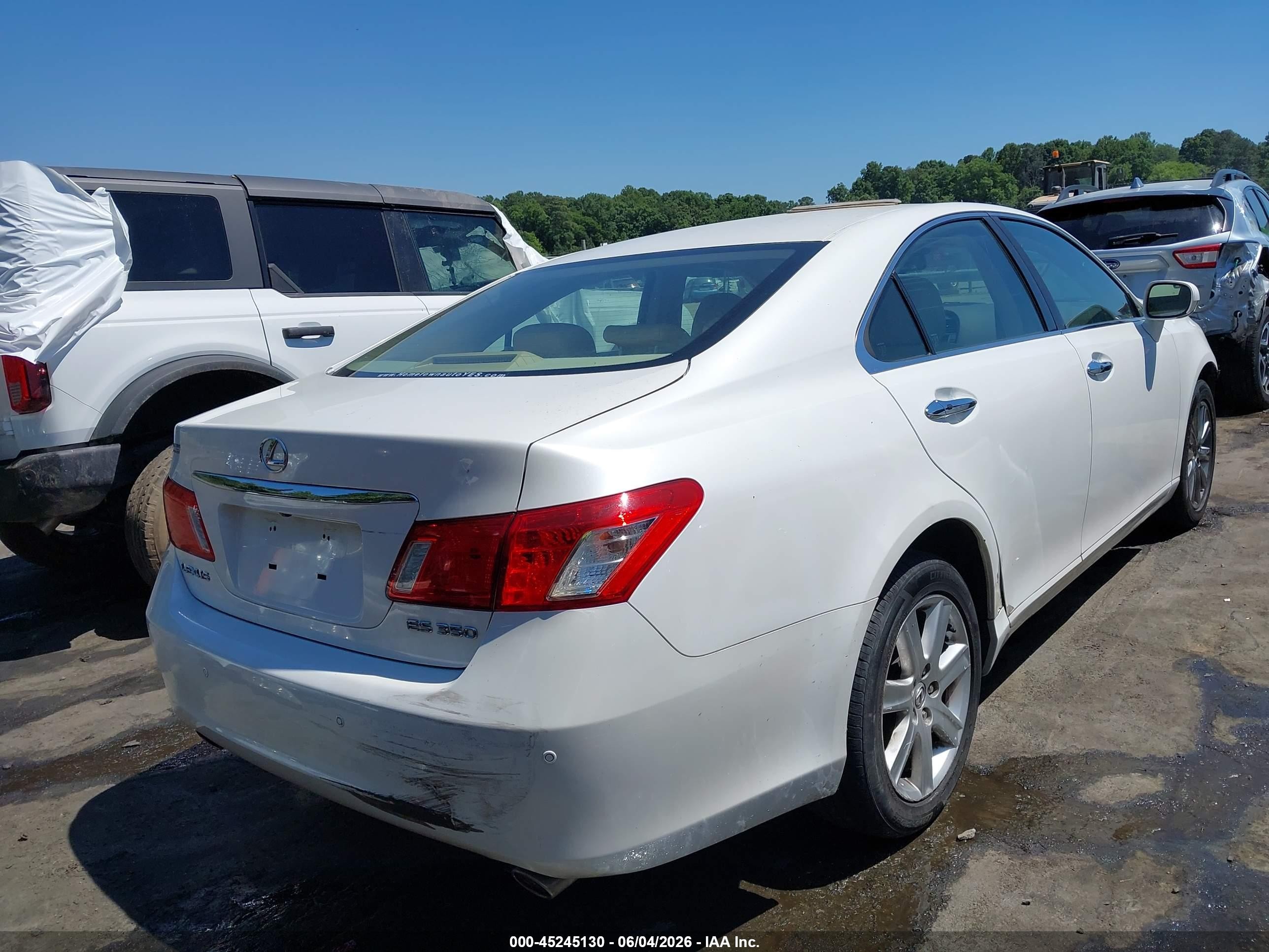 2009 Lexus Es 350 White vin: JTHBJ46G492319421