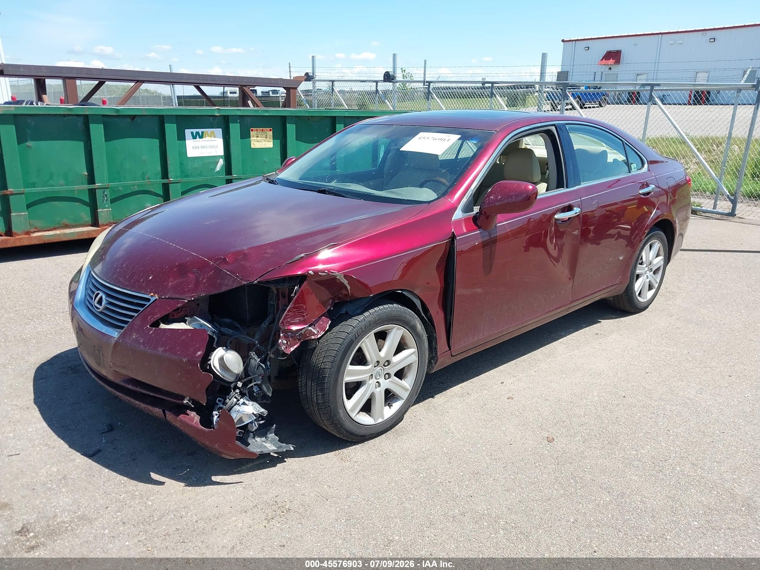 2007 Lexus Es 350   Burgundy vin: JTHBJ46G572003877