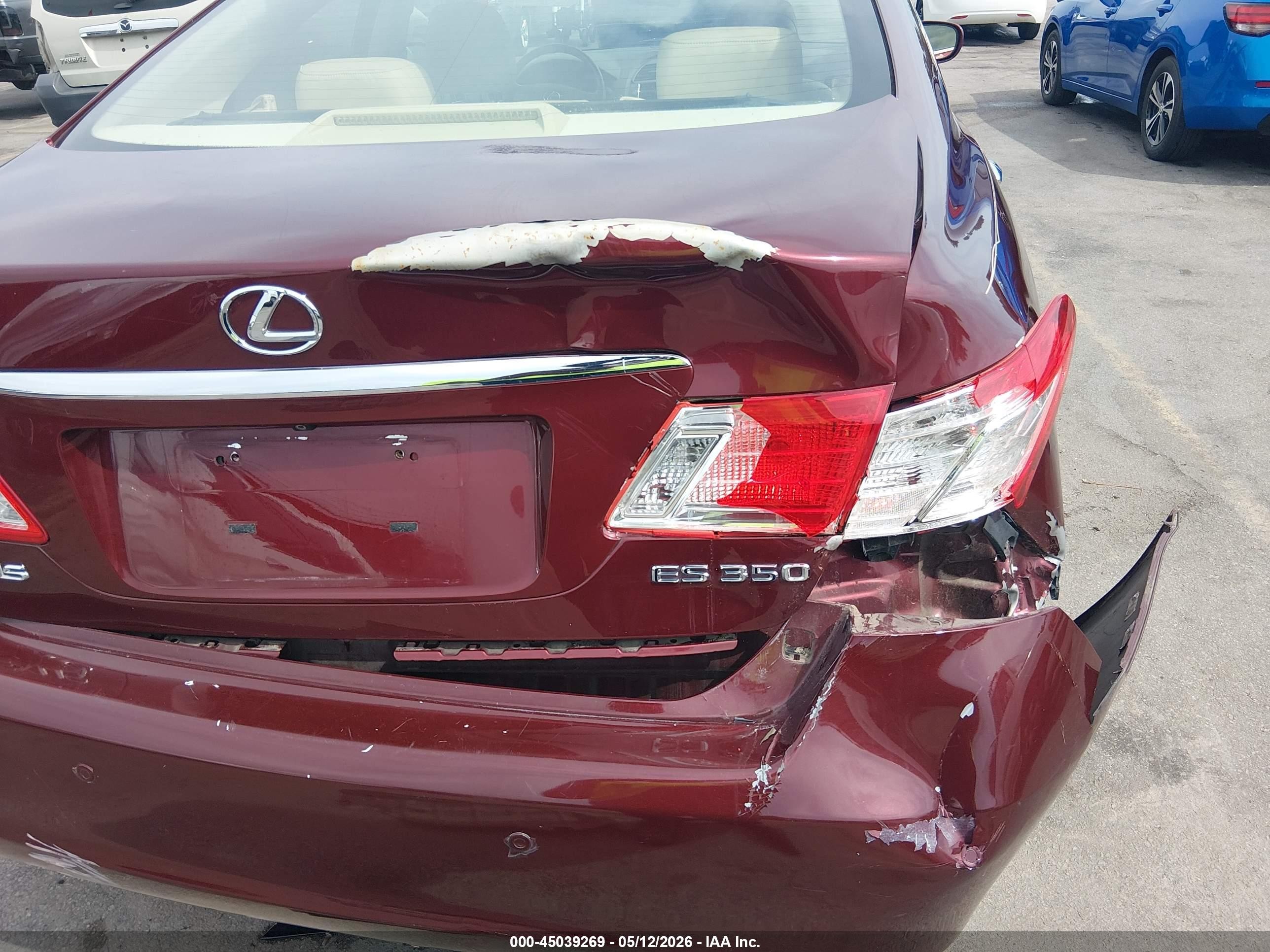 2008 Lexus Es 350   Red vin: JTHBJ46G582166224