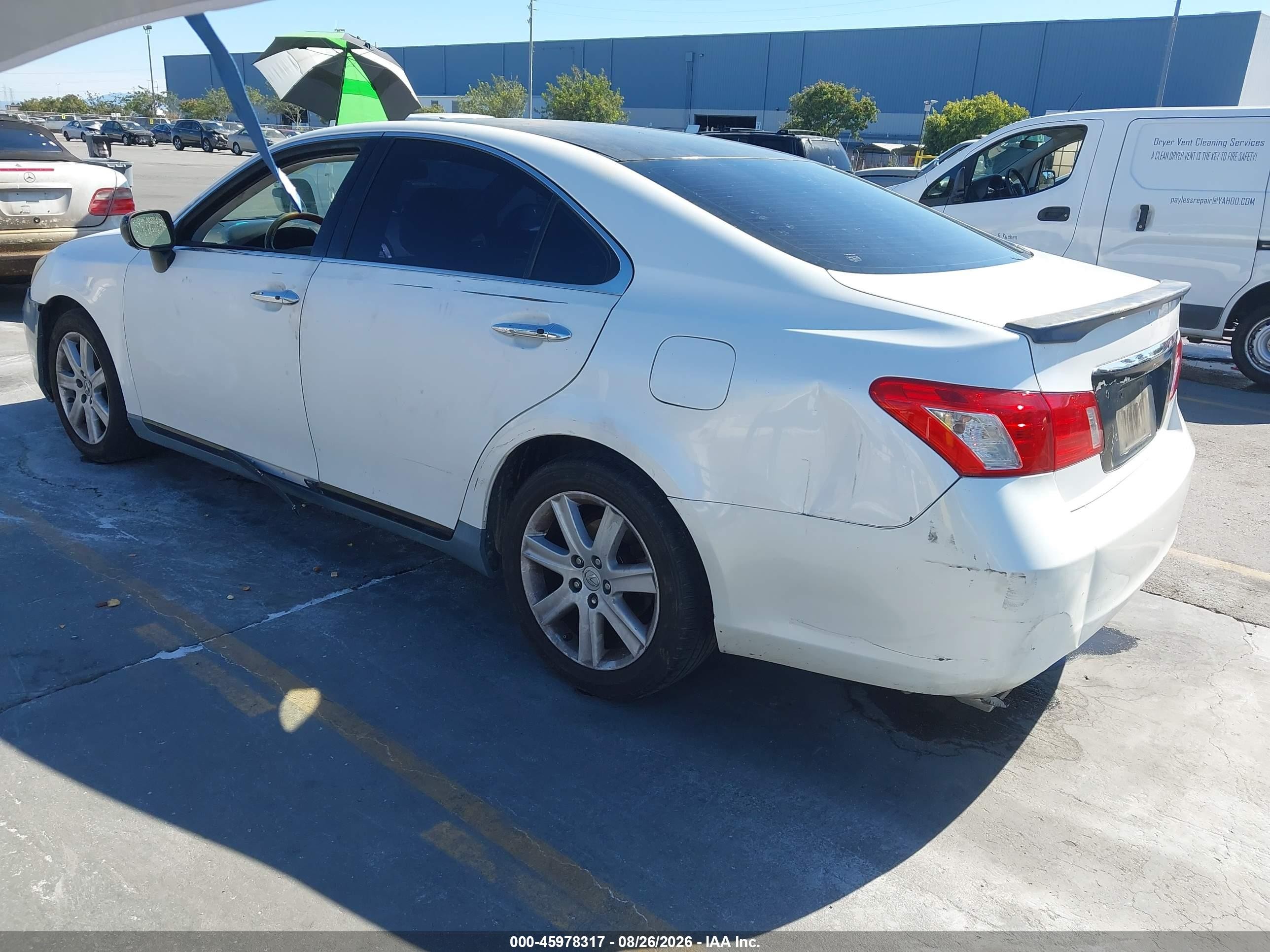 2008 Lexus Es 350 White vin: JTHBJ46G582171634