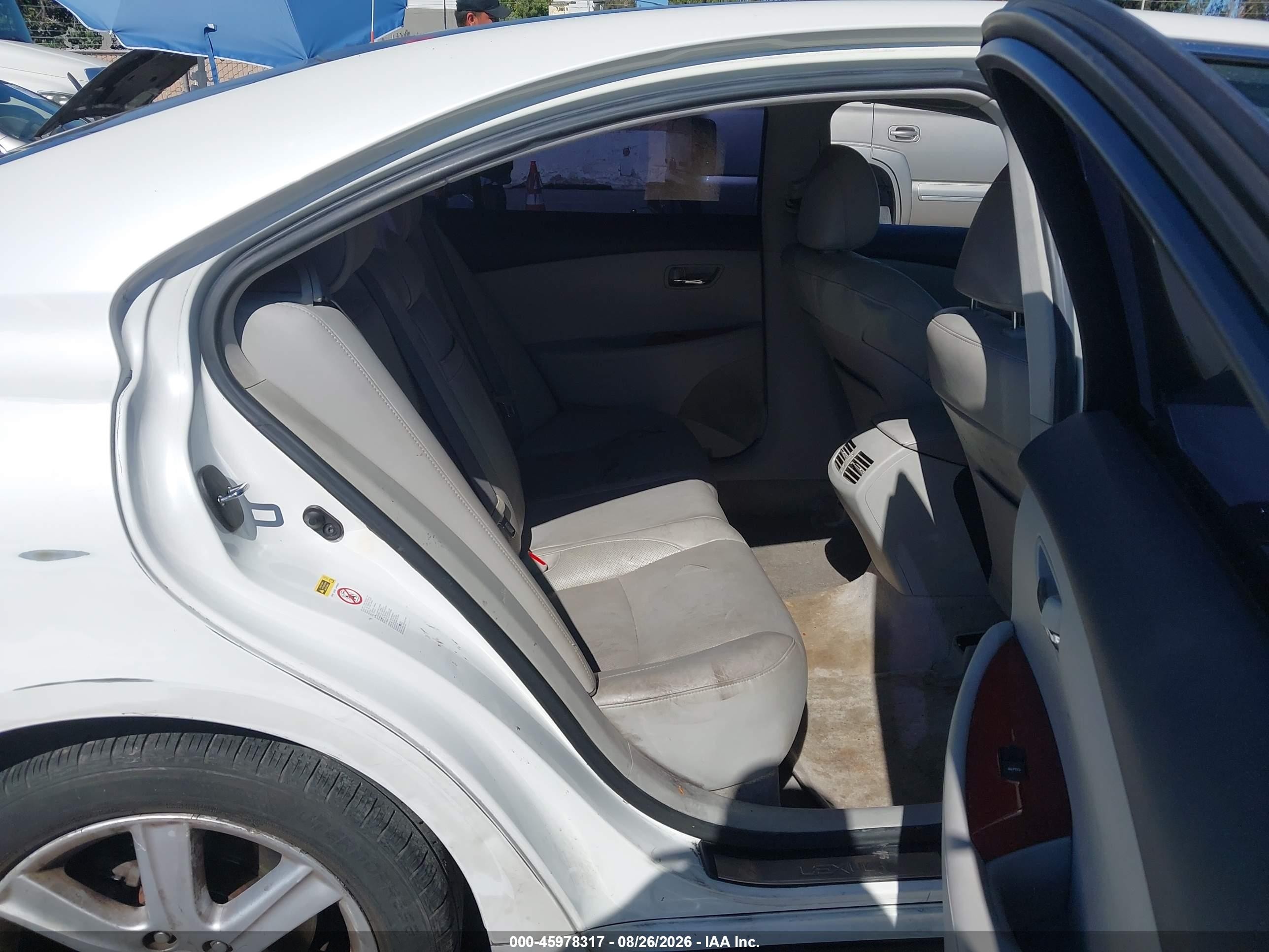 2008 Lexus Es 350 White vin: JTHBJ46G582171634