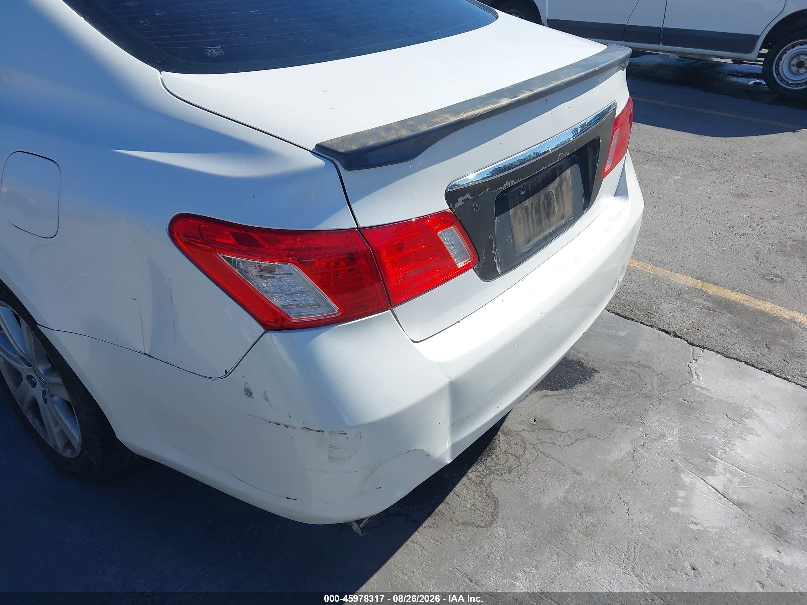 2008 Lexus Es 350 White vin: JTHBJ46G582171634