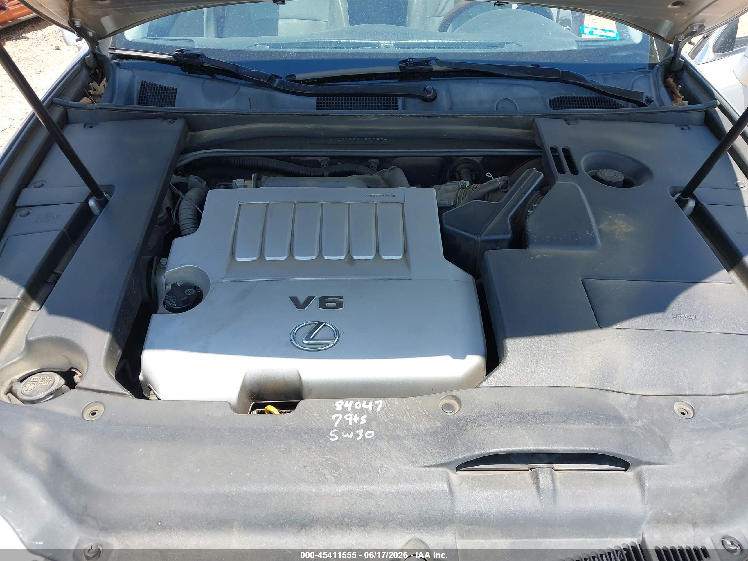 2008 Lexus Es 350 Silver vin: JTHBJ46G582197585