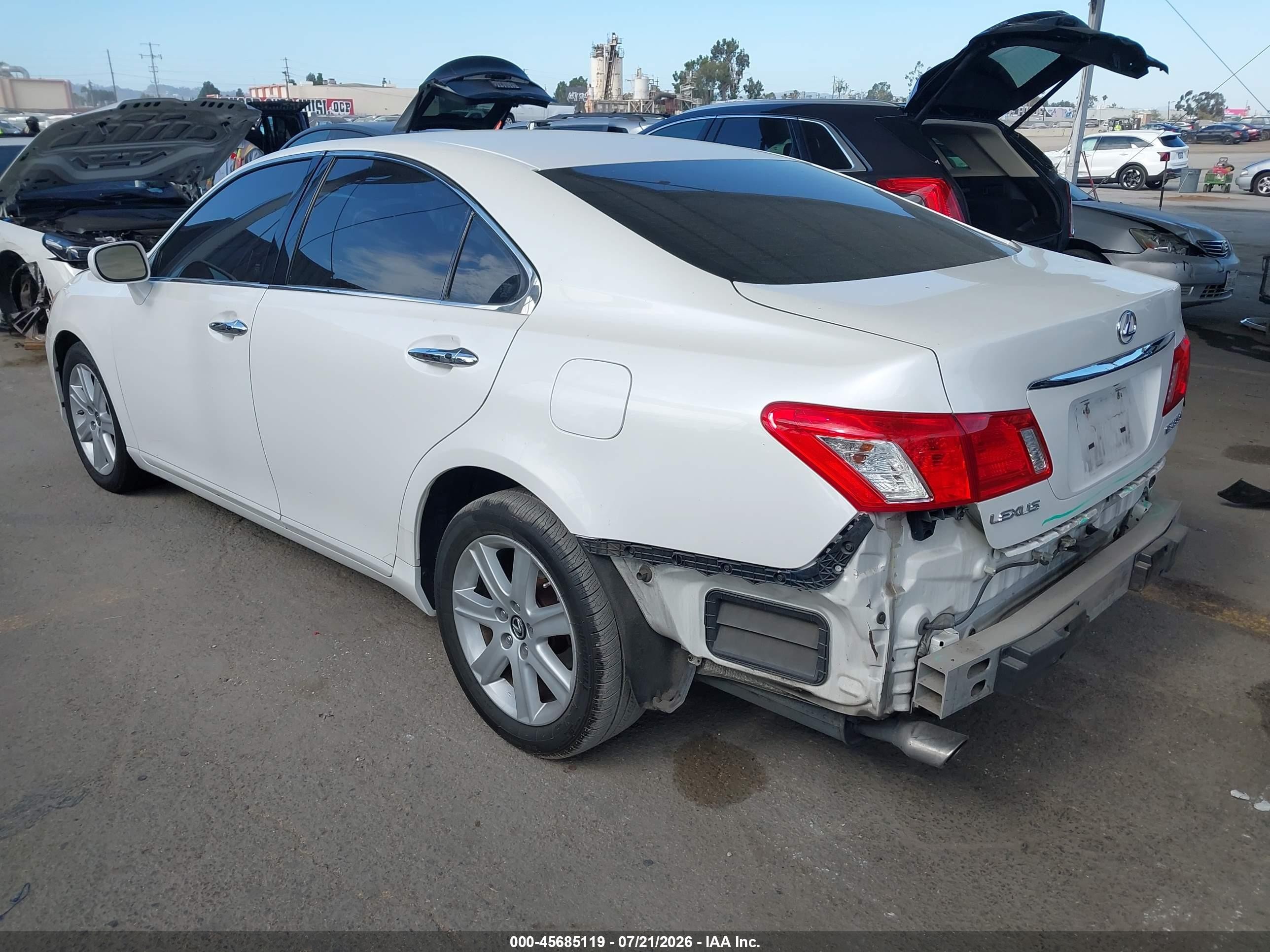 2008 Lexus Es 350   White vin: JTHBJ46G582204423
