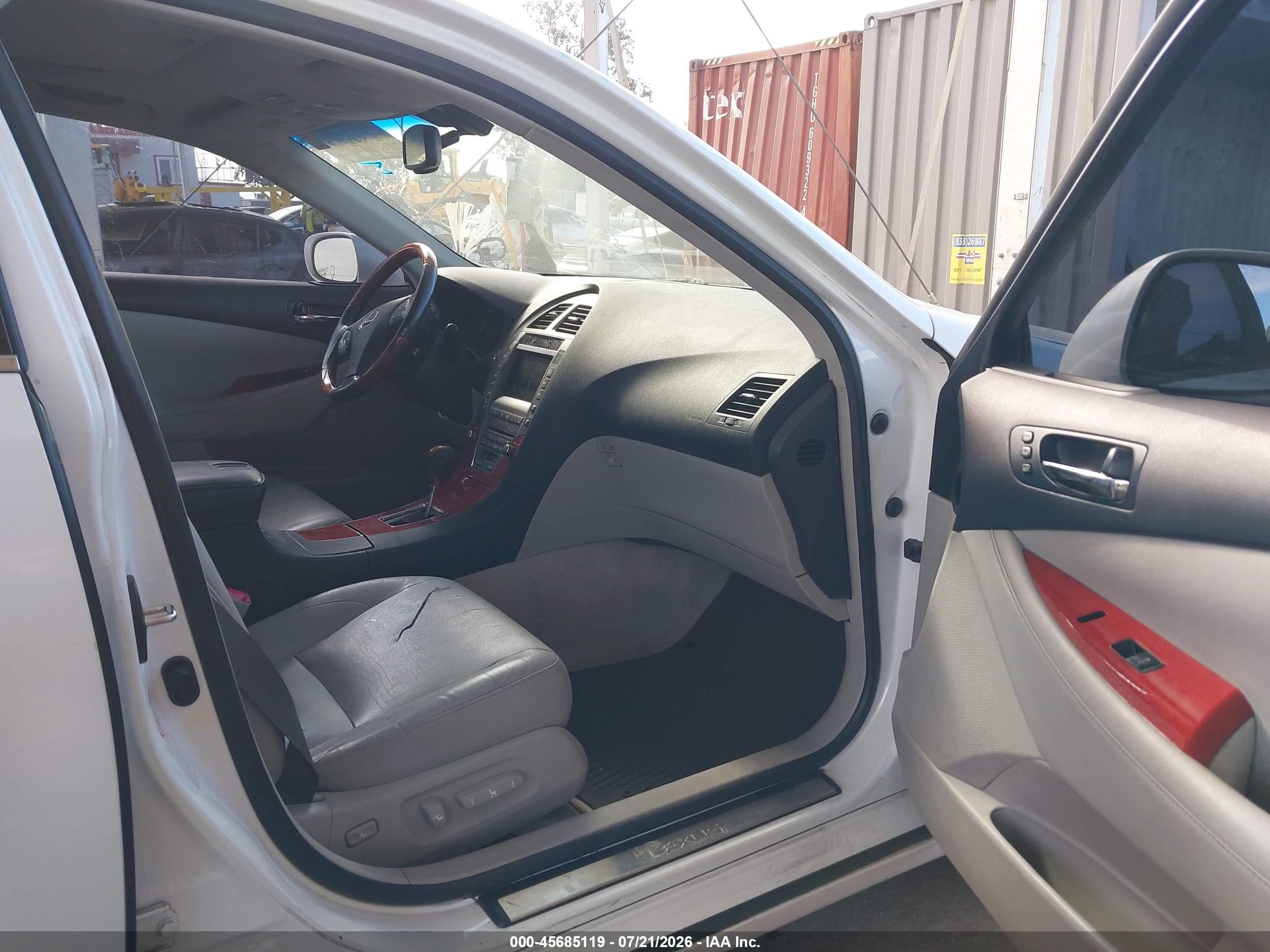 2008 Lexus Es 350   White vin: JTHBJ46G582204423