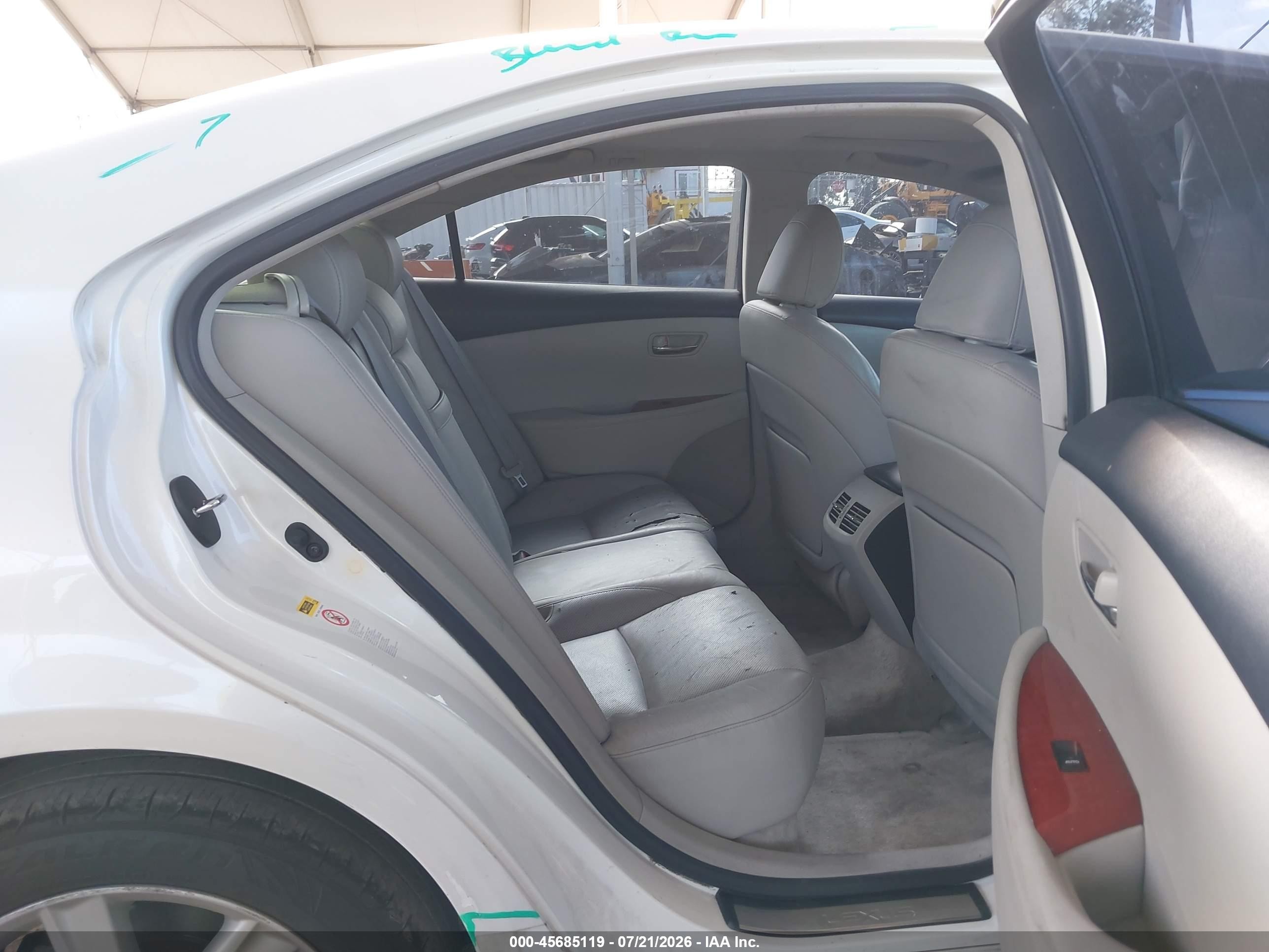 2008 Lexus Es 350   White vin: JTHBJ46G582204423