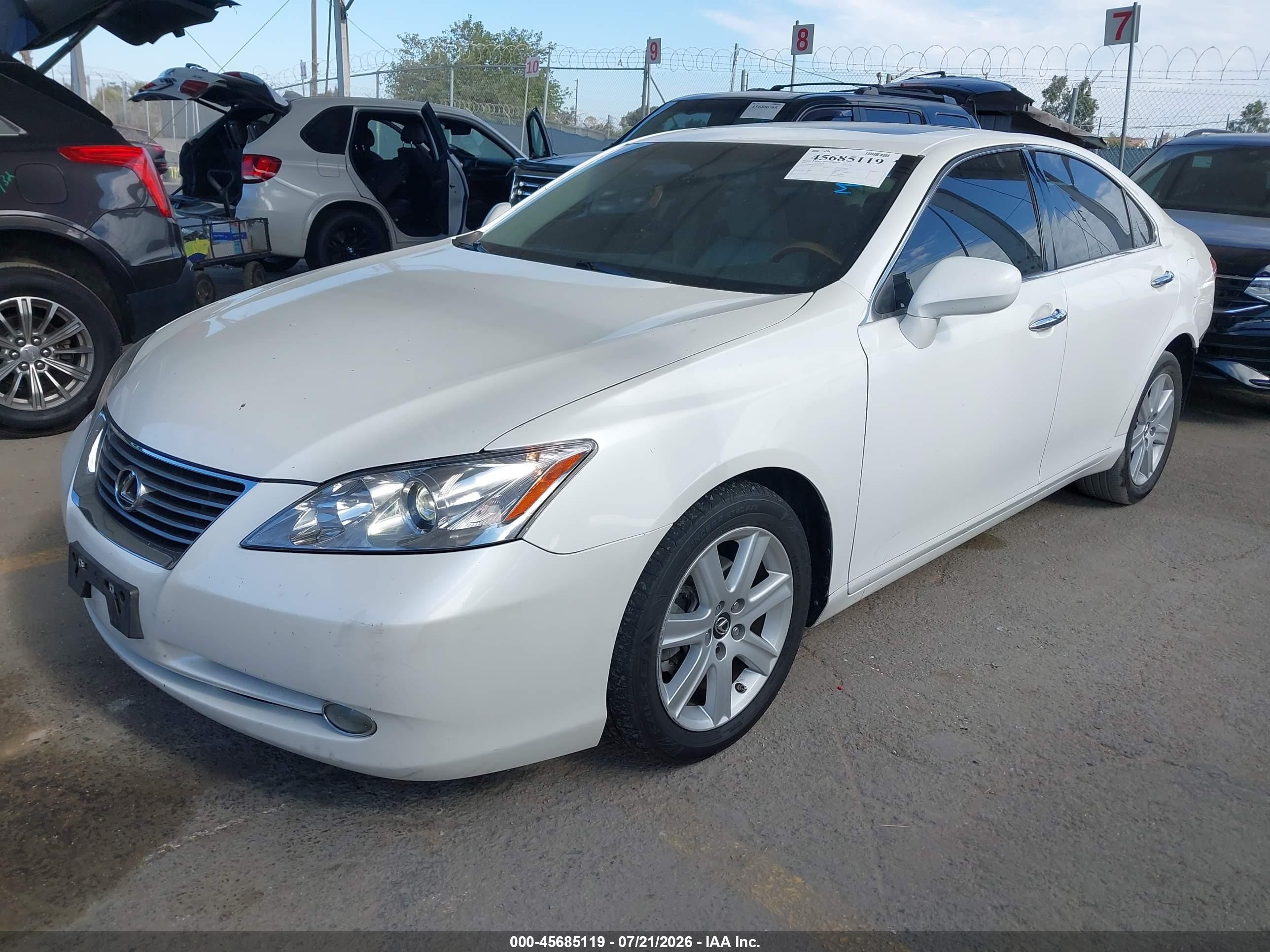 2008 Lexus Es 350   White vin: JTHBJ46G582204423