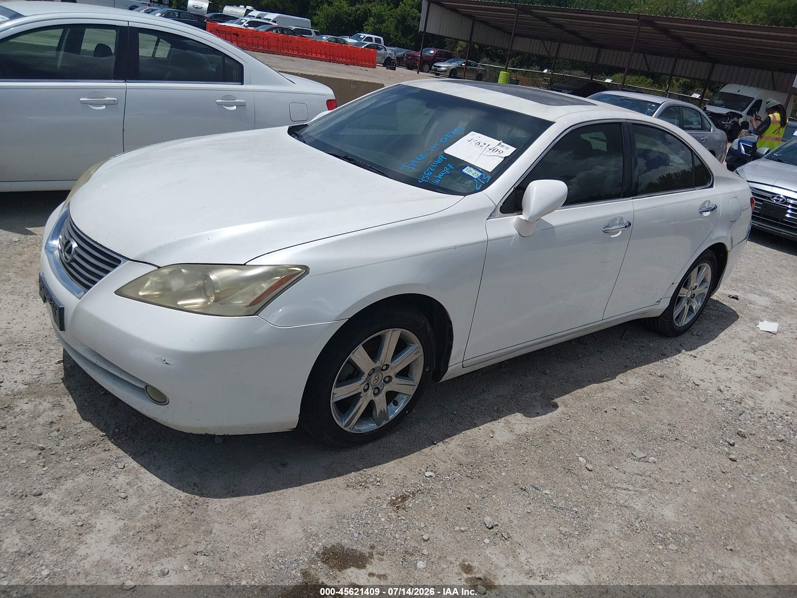 2009 Lexus Es 350   White vin: JTHBJ46G592277292