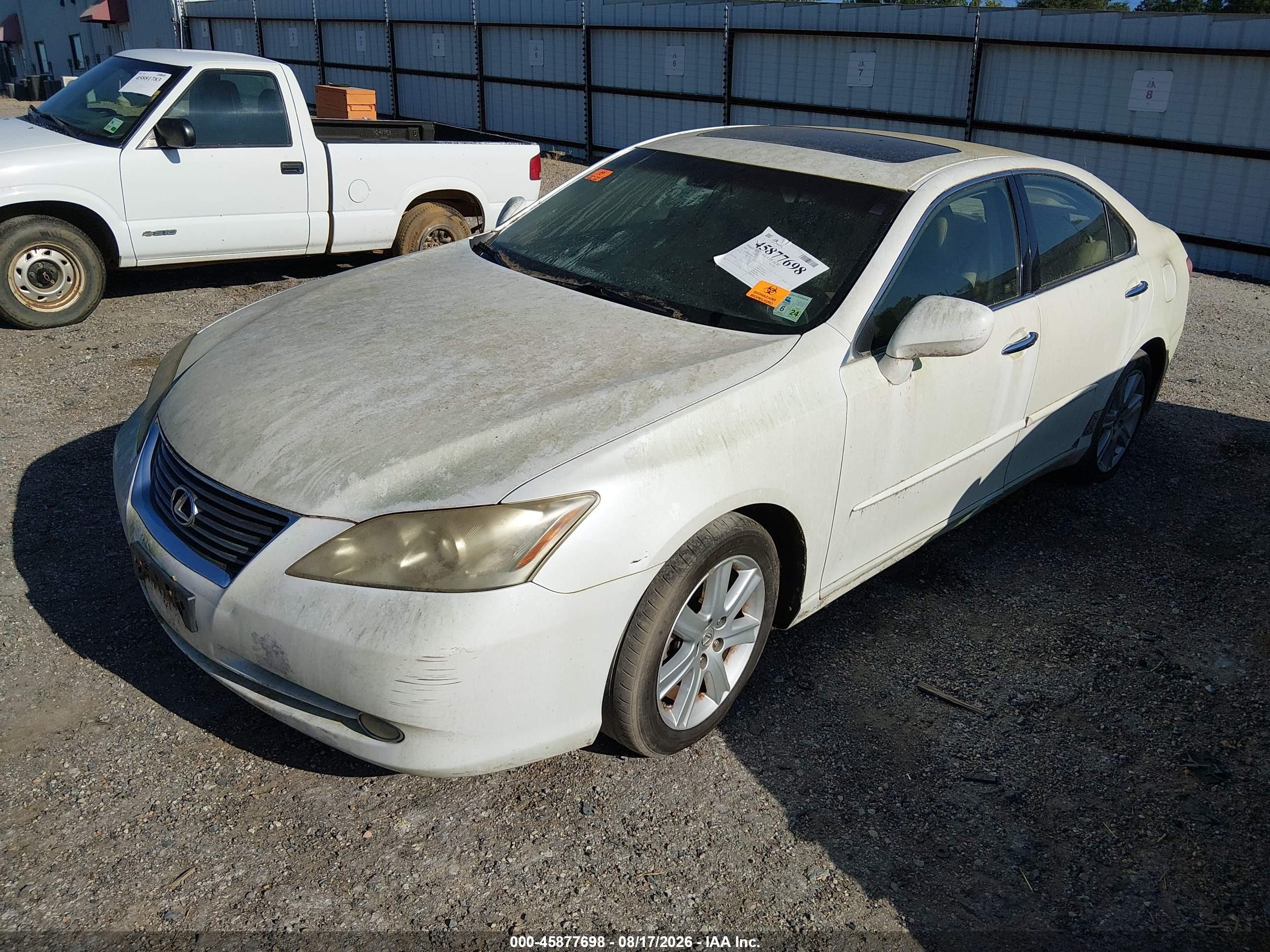 2007 Lexus Es 350   White vin: JTHBJ46G672082007