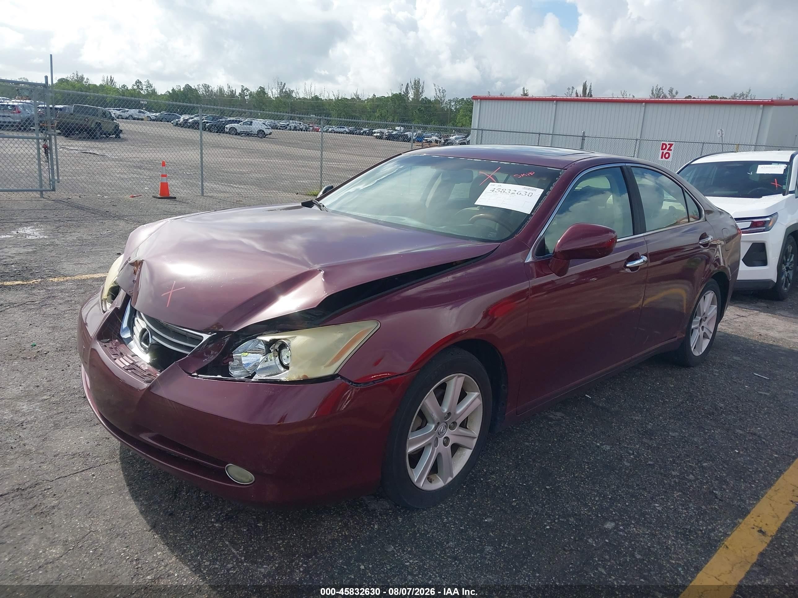 2007 Lexus Es 350   Burgundy vin: JTHBJ46G672105611